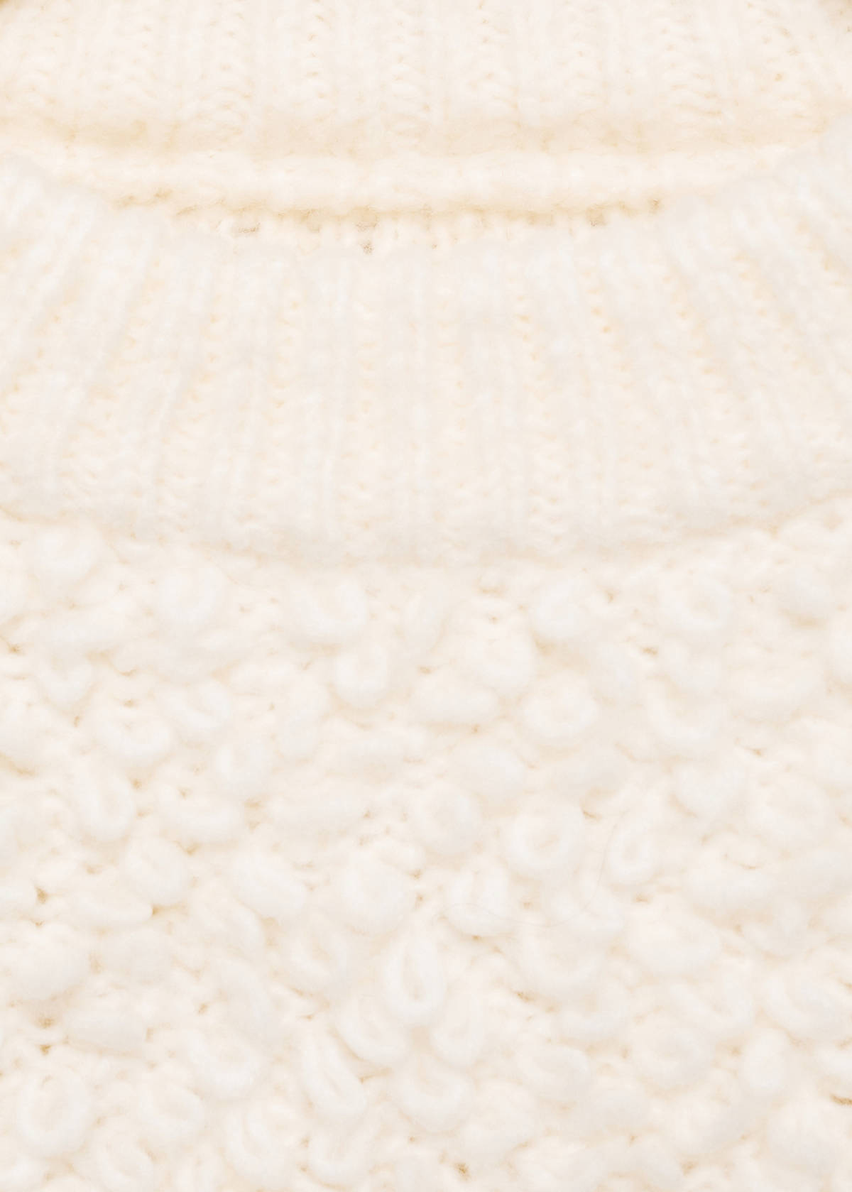 Round-neck bouclé sweater — Ecru