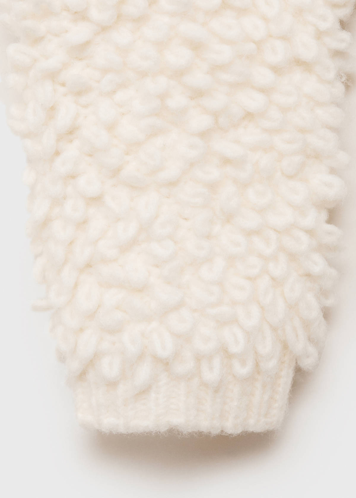 Round-neck bouclé sweater — Ecru