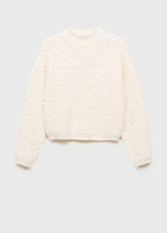 Round-neck bouclé sweater — Ecru 6