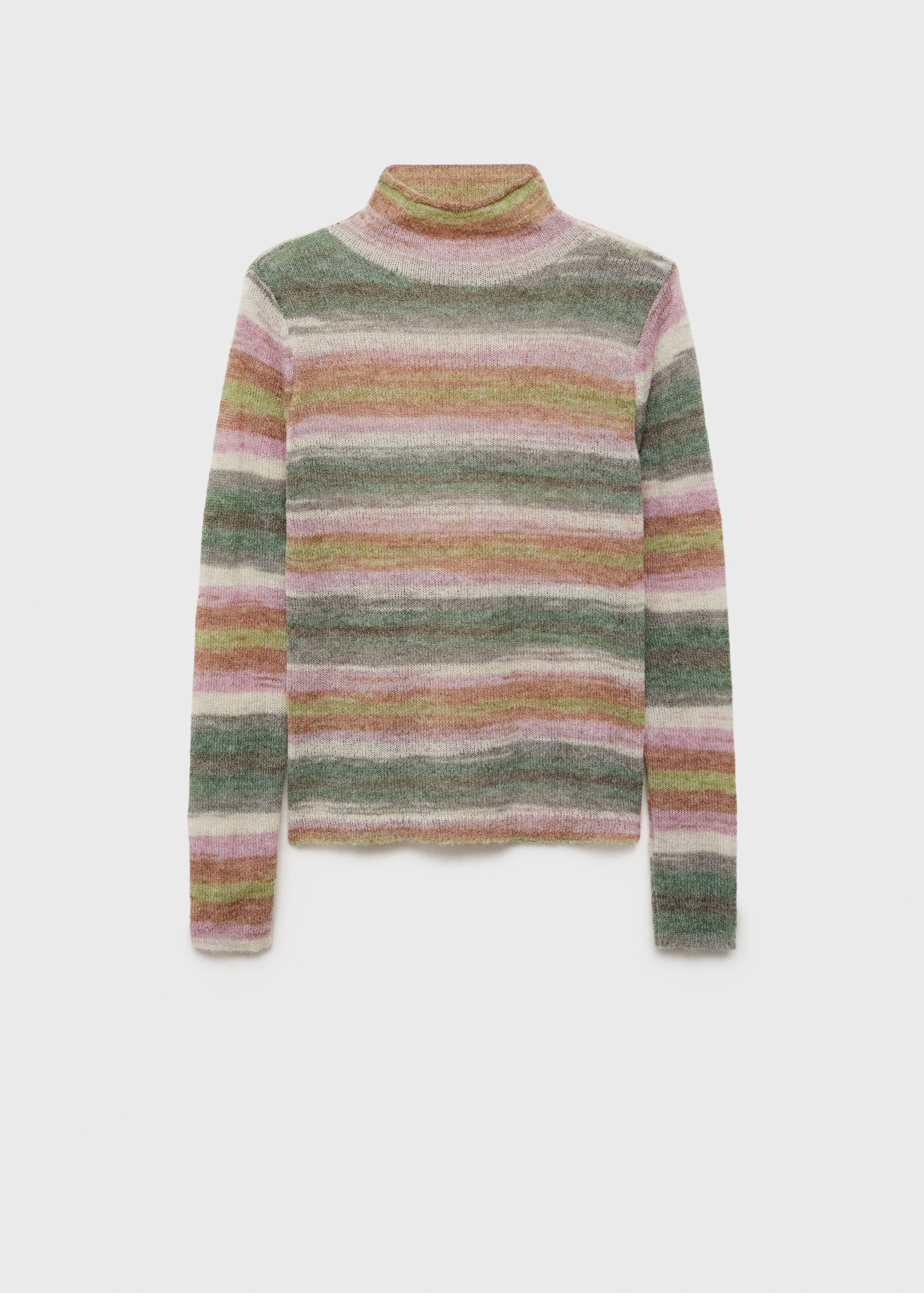 Stand-collar striped sweater - Article without model