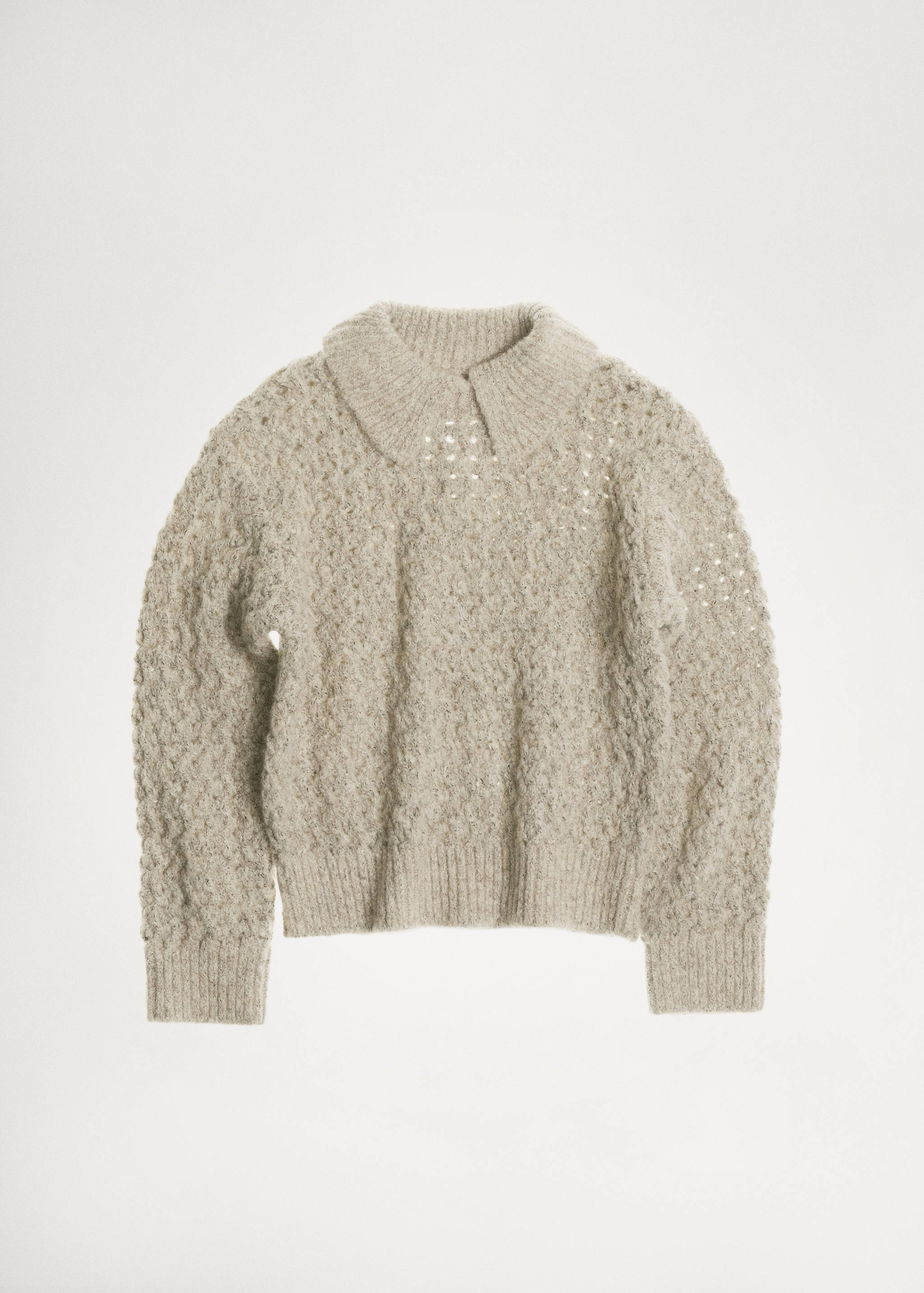 Openwork knitted polo-neck sweater - Details of the article 7