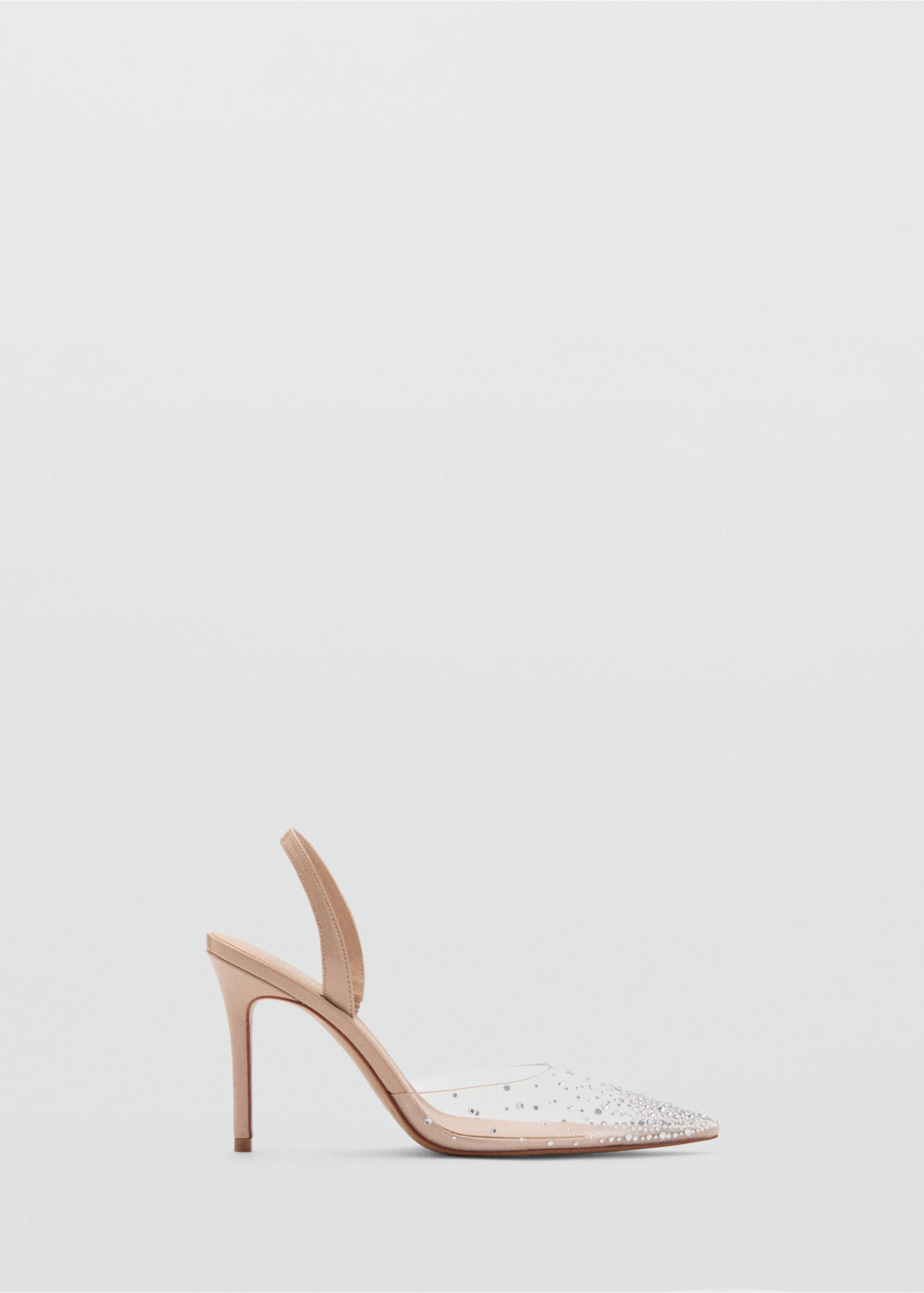 Transparent rhinestone pointed toe shoe - Article without model, Nude. Ref: 87000418-00.
