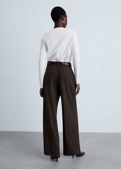 Thin round-neck t-shirt — White 3