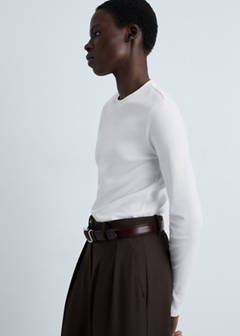 Thin round-neck t-shirt — White 5