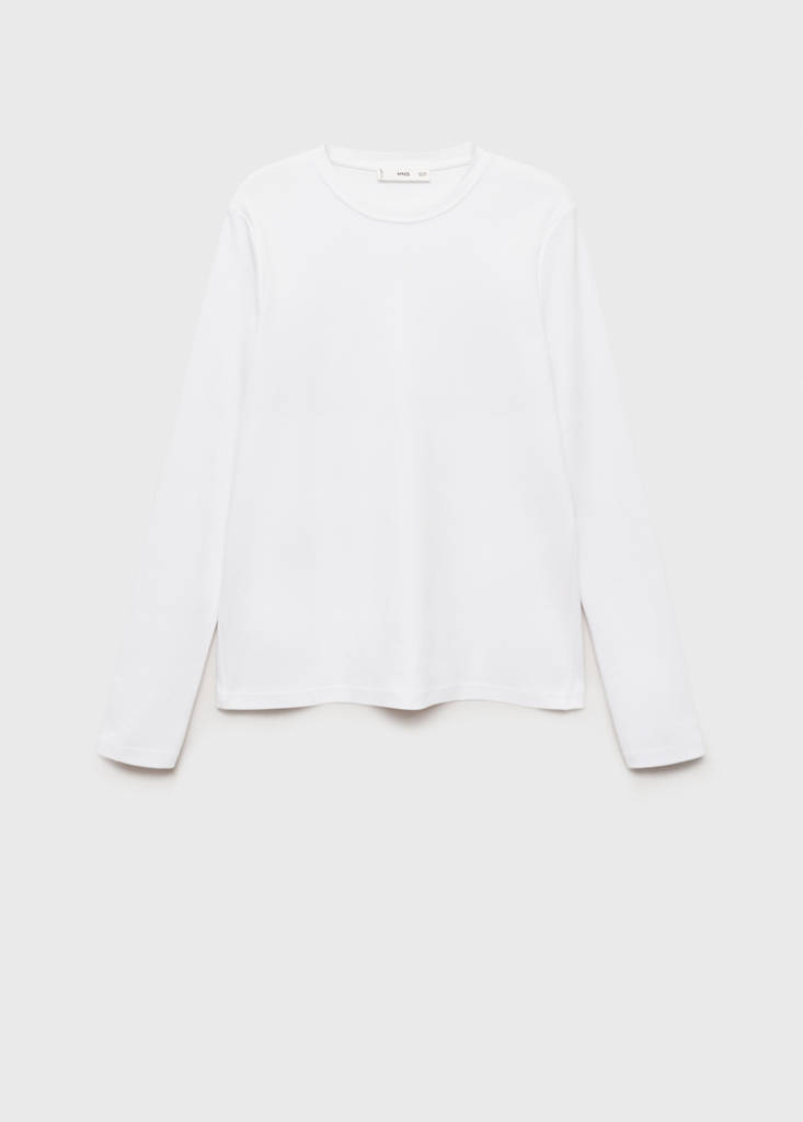 Thin round-neck t-shirt — White