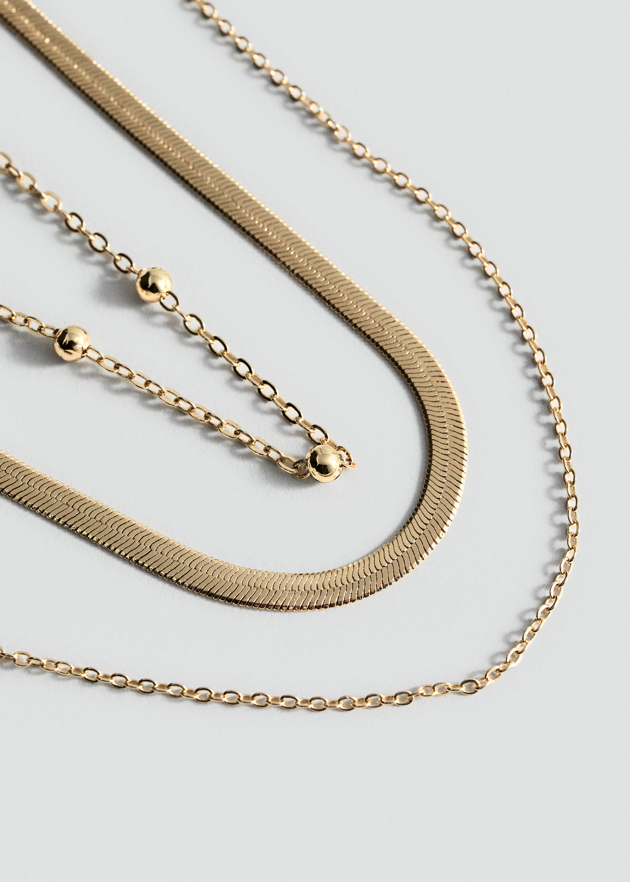 Long triple necklace - Medium plane