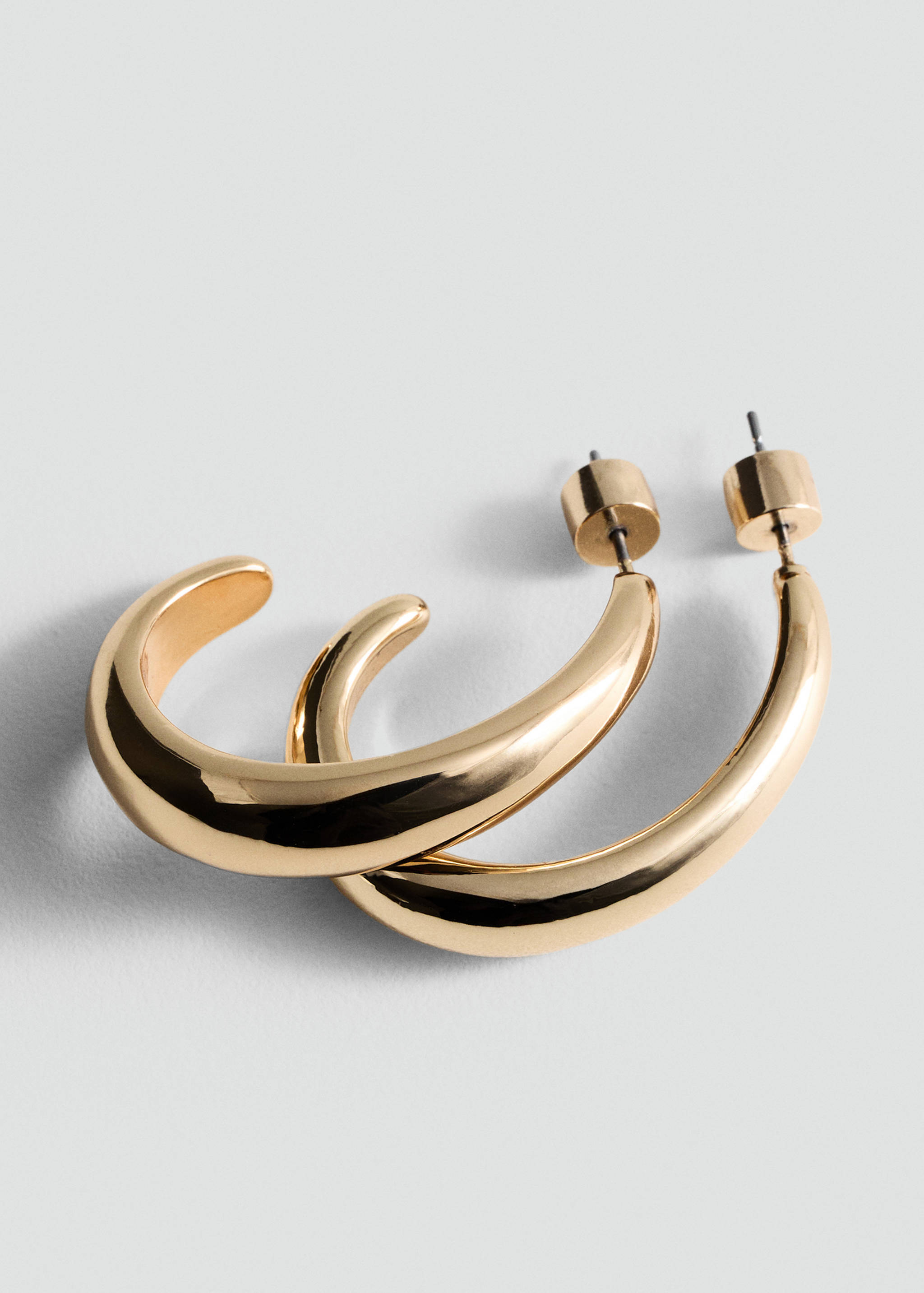 Thin oval hoop earrings - Medium plane