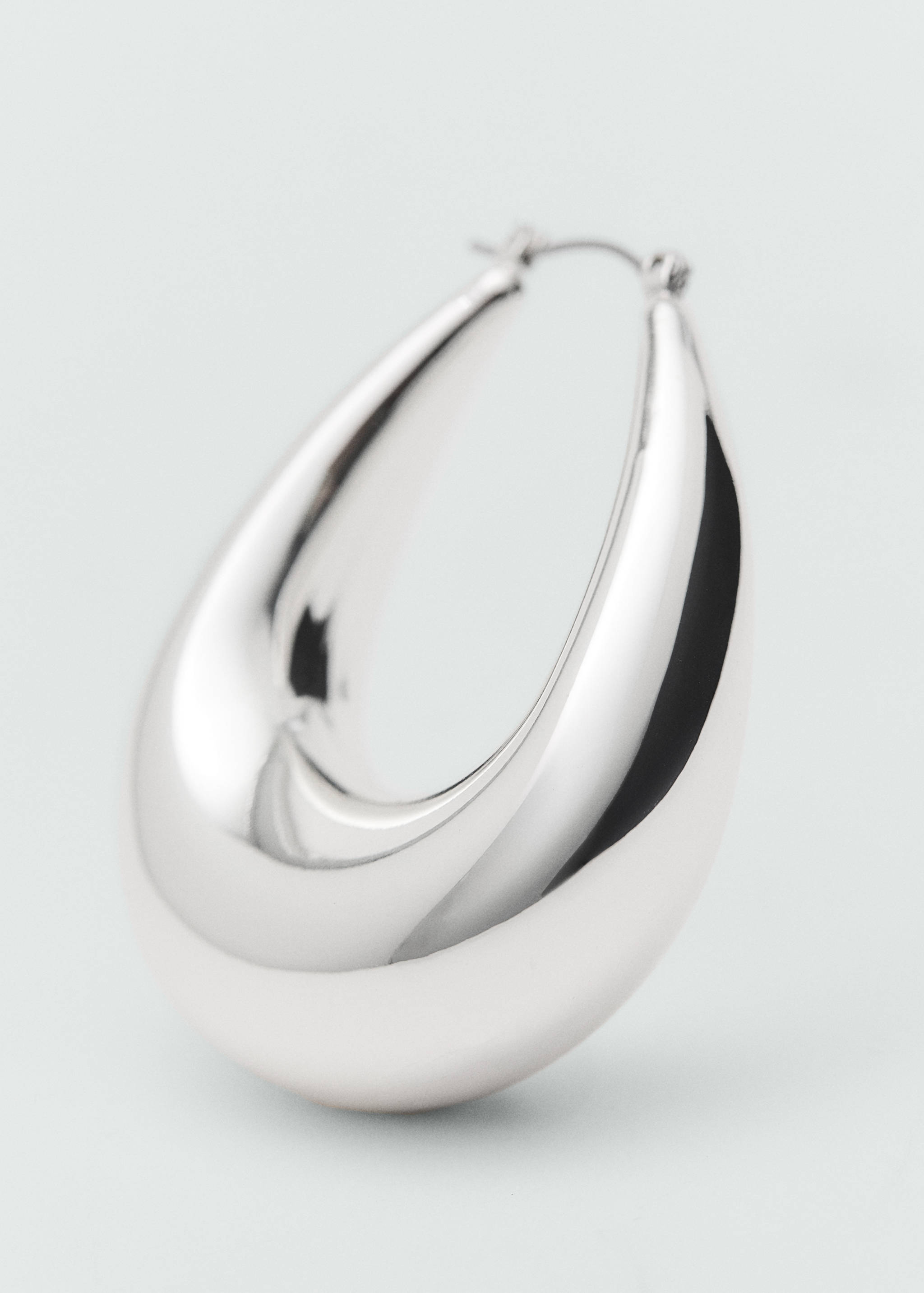 Volume oval-hoop earrings - Medium plane
