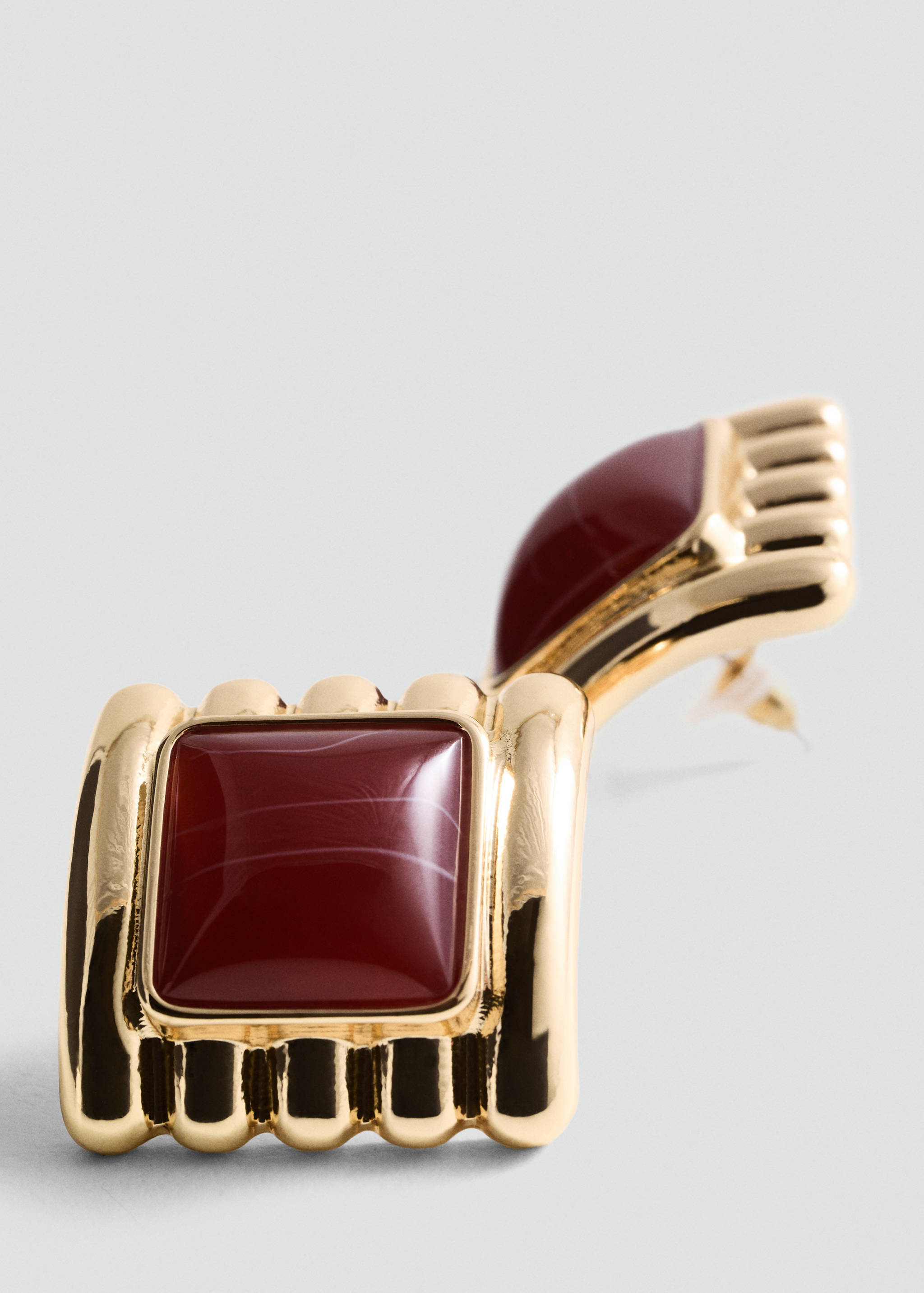 Combined square relief earrings - Medium plane