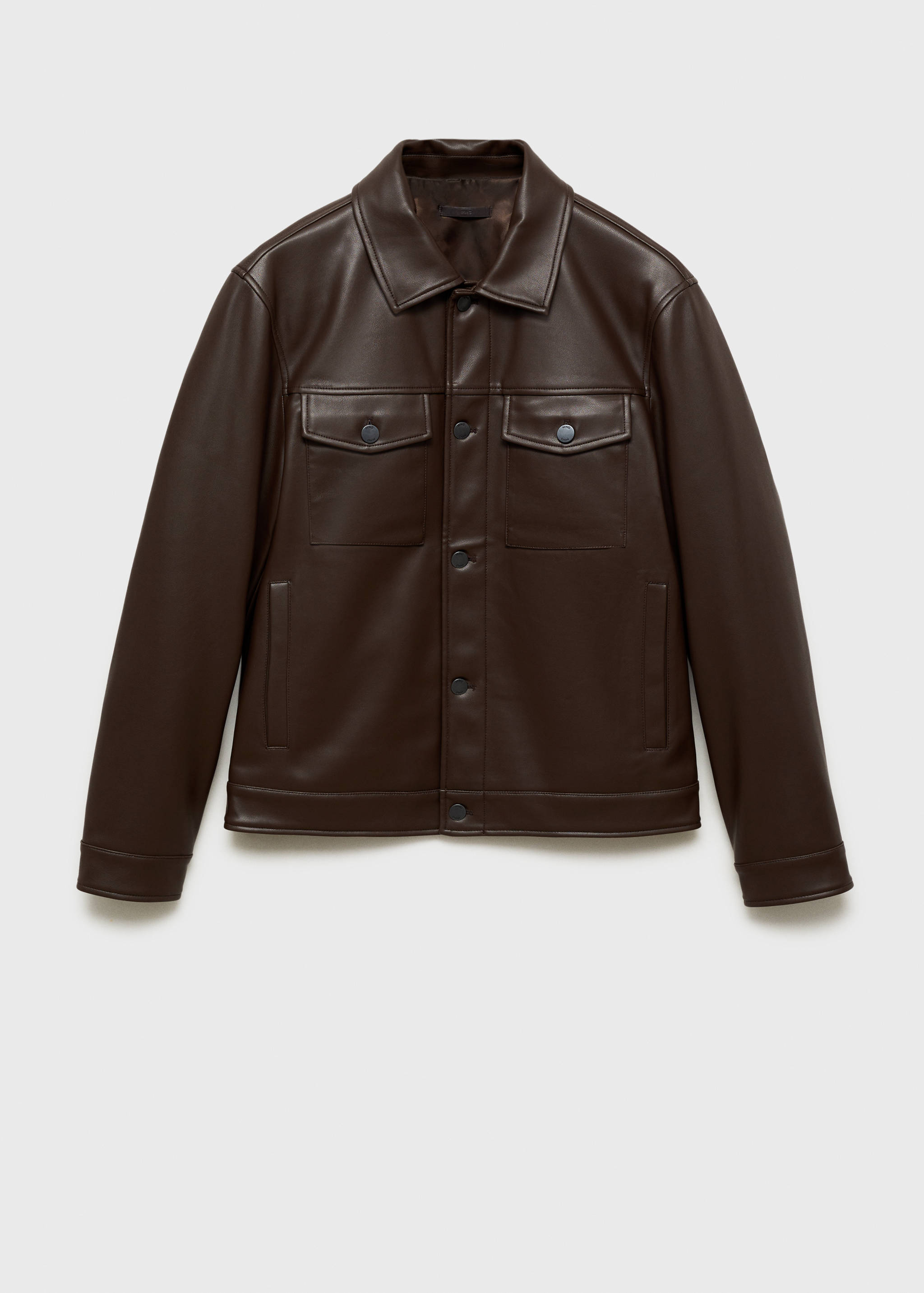 Faux-leather jacket with pockets - Article without model