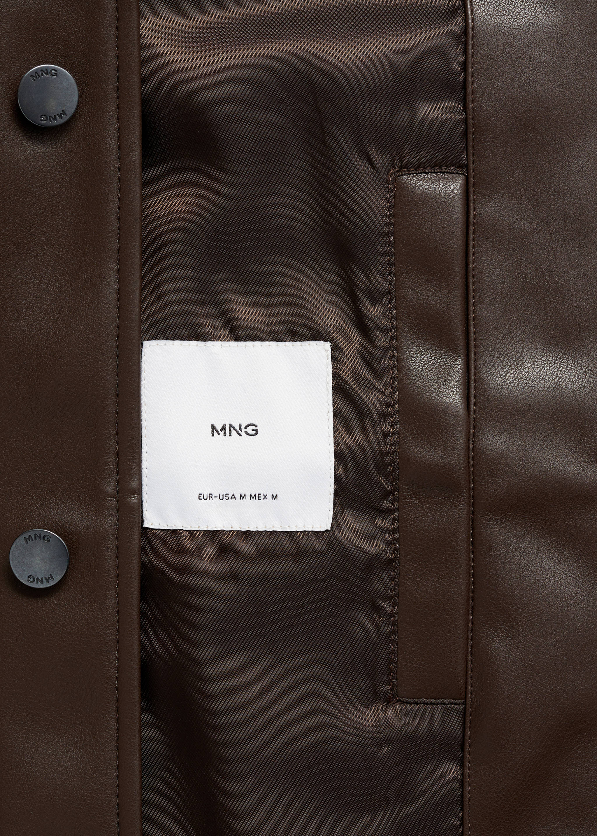 Faux-leather jacket with pockets - Details of the article 0