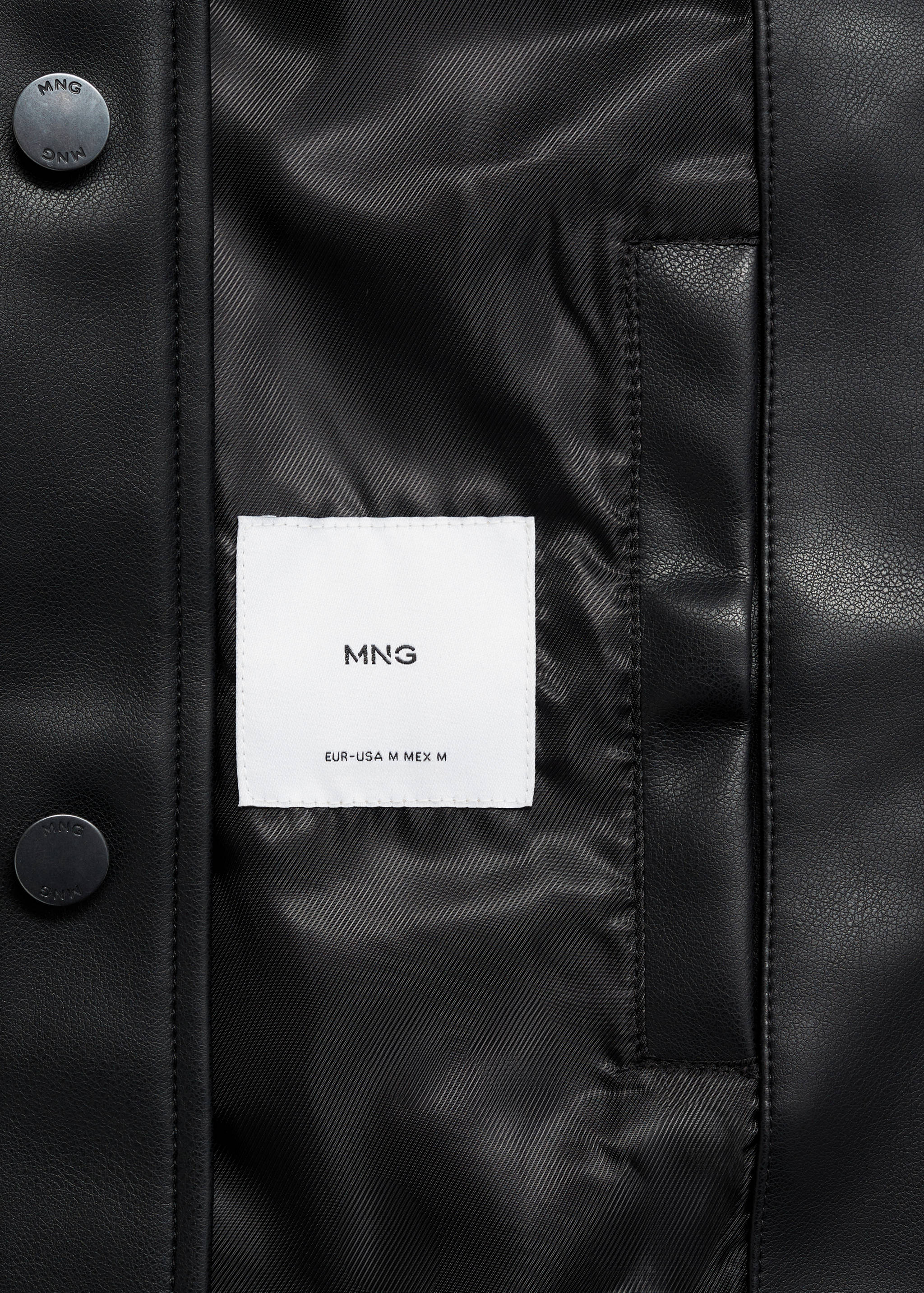 Faux-leather jacket with pockets - Details of the article 0