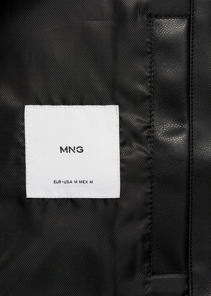 Faux-leather bomber jacket — Black