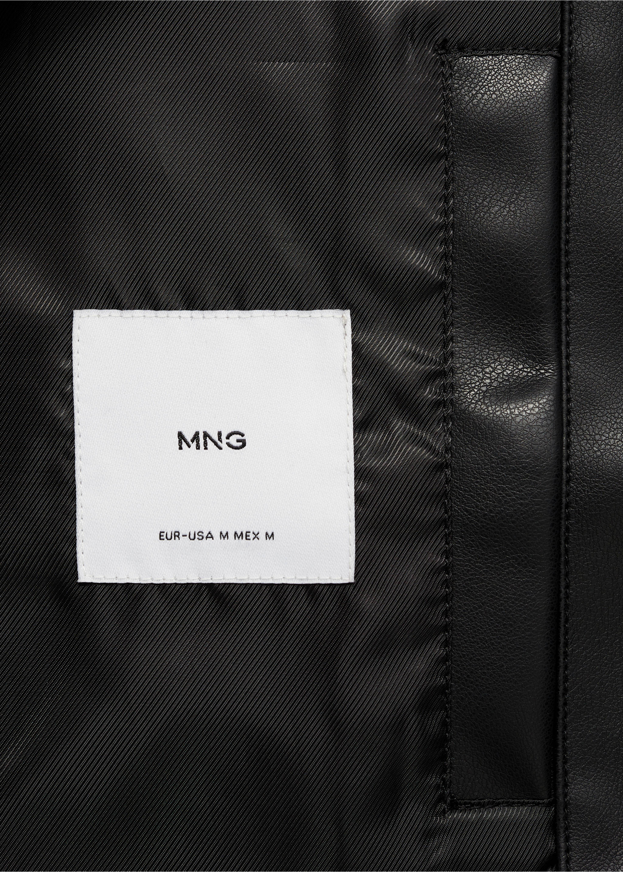 Faux-leather bomber jacket - Details of the article 0, Black. Ref: 87000590-00.
