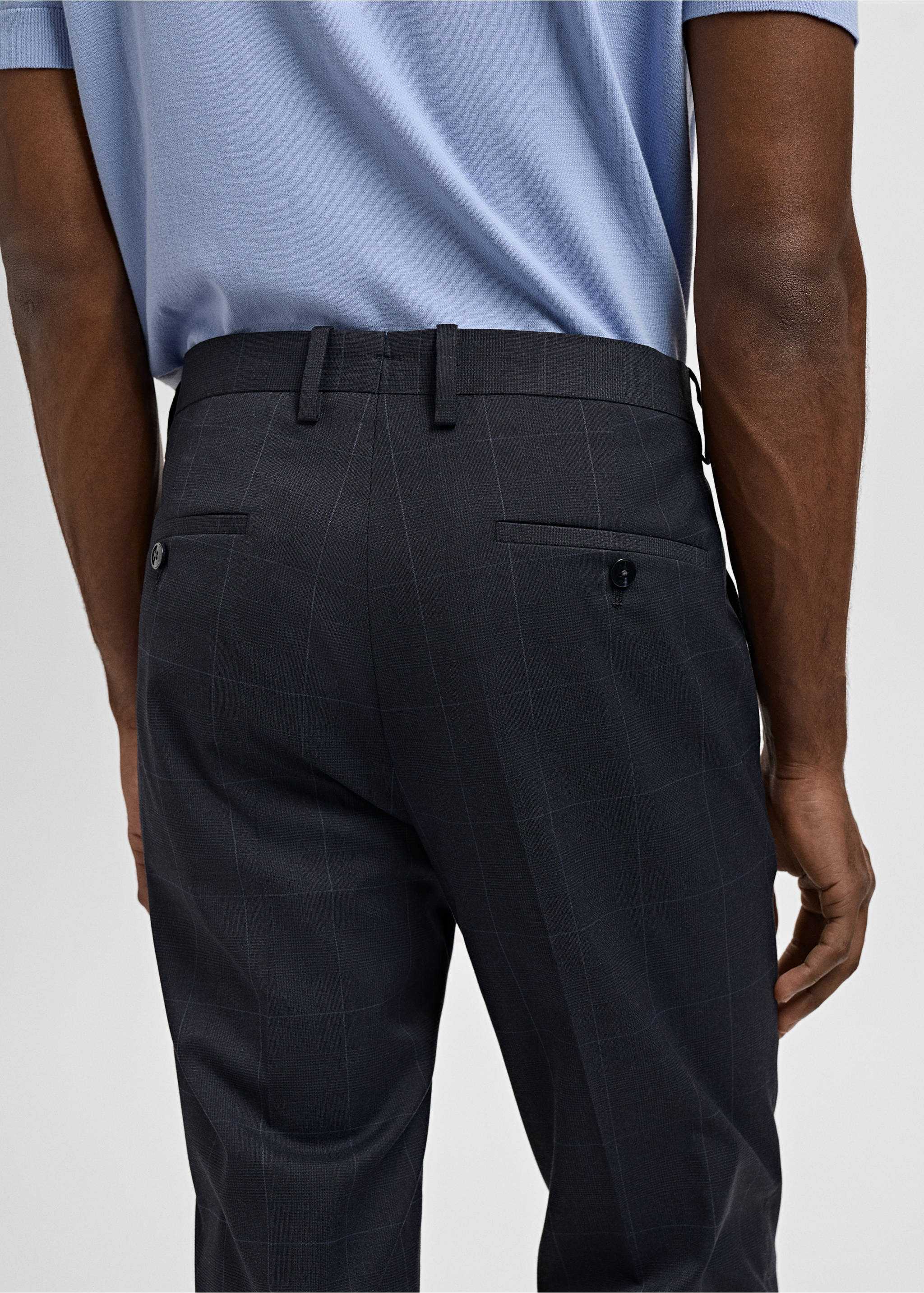 Süper slim fit streç kumaştan kumaş pantolon - Ürün detayı 1, Lacivert. Ref: 87000591-00.