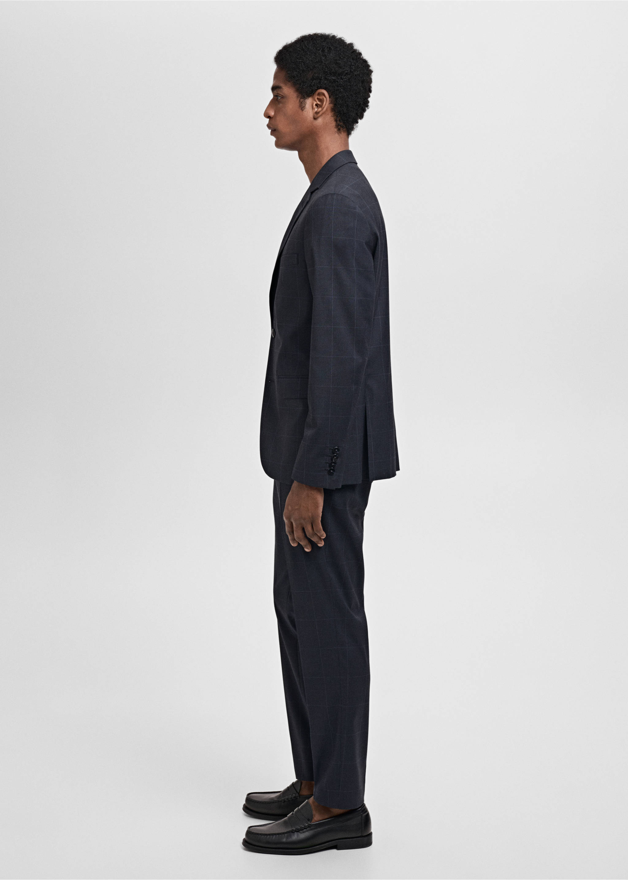 Süper slim fit streç kumaştan kumaş pantolon - Ürün detayı 3, Lacivert. Ref: 87000591-00.