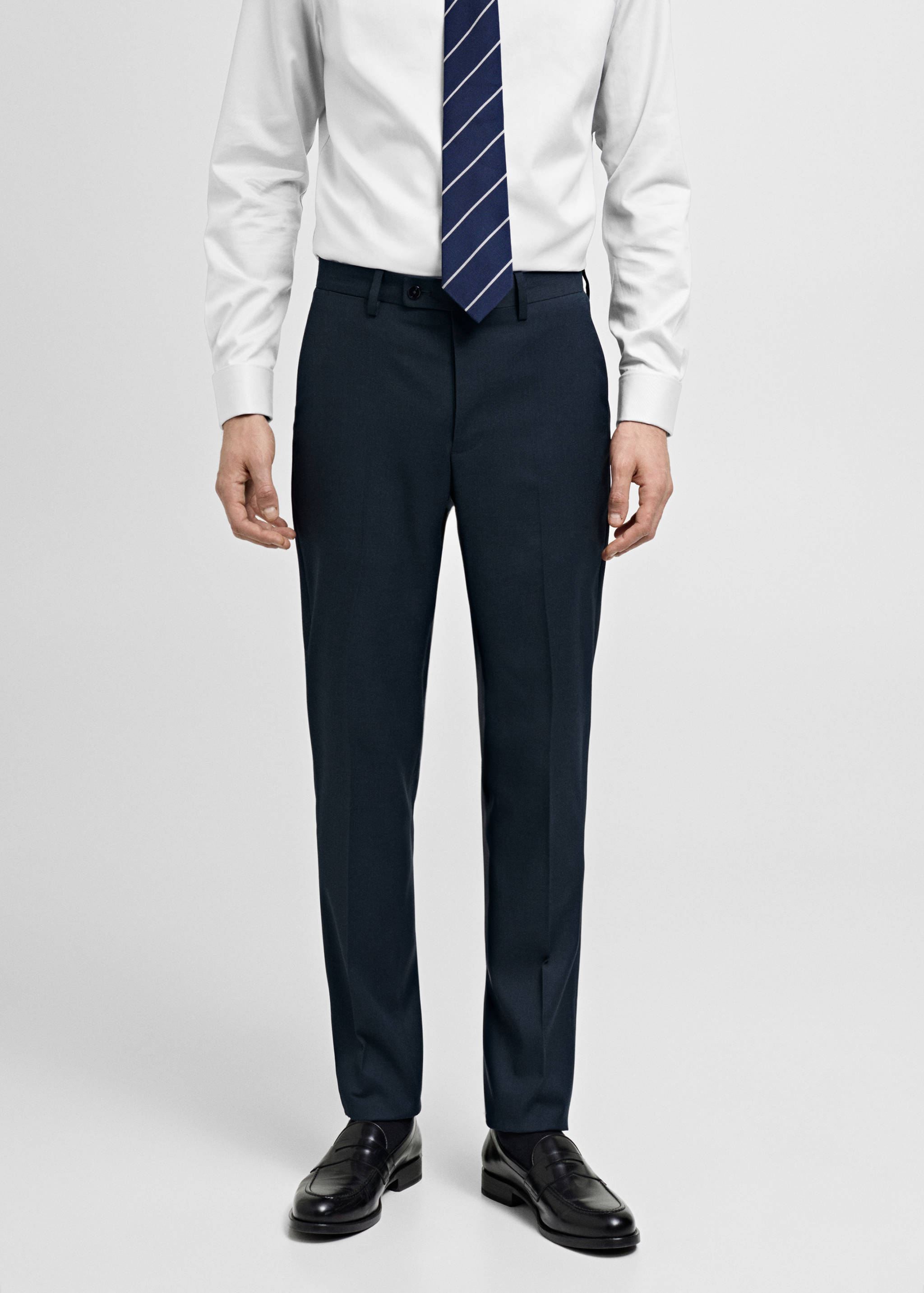 Milan slim-fit suit trousers - Medium plane