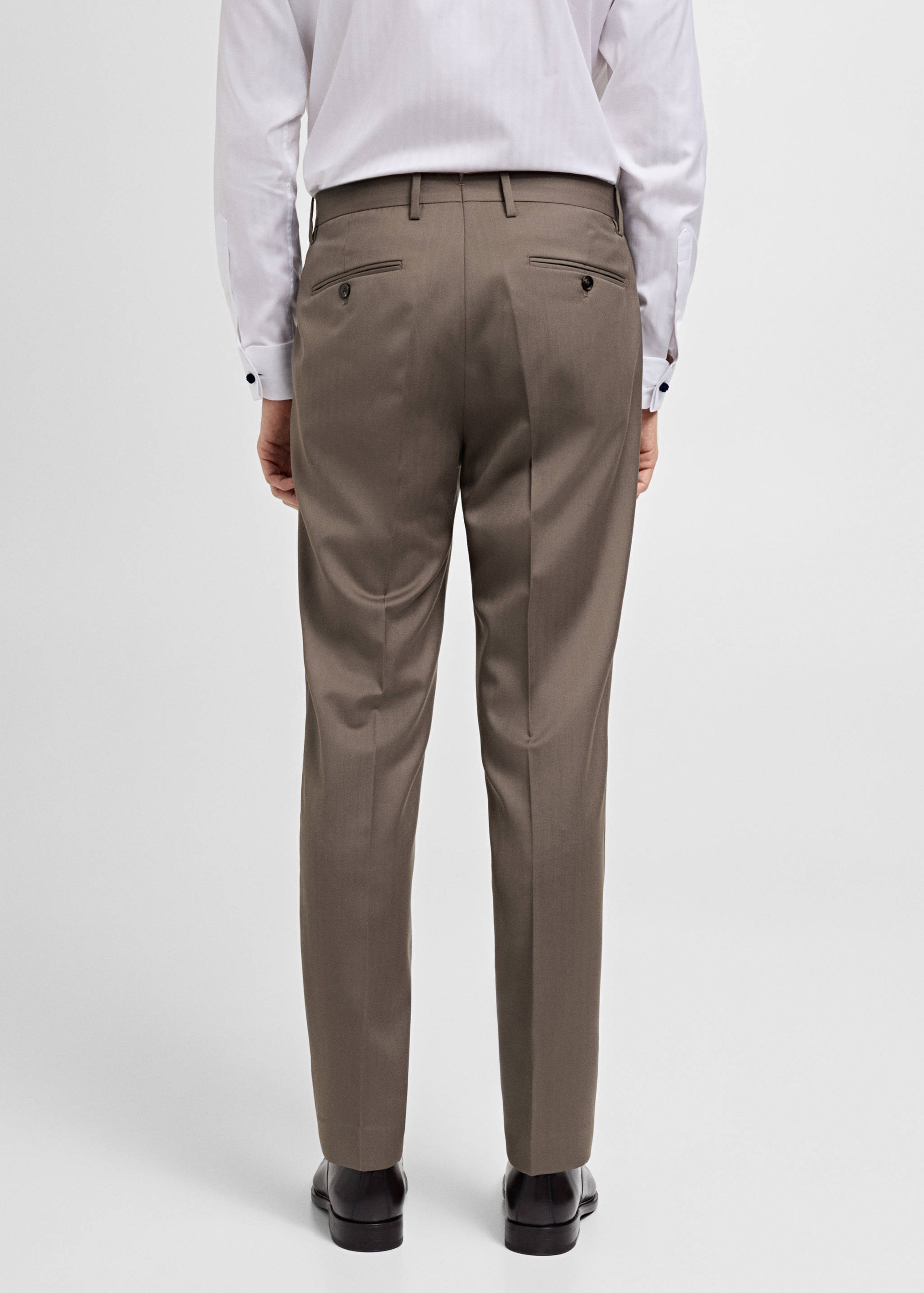 100% virgin wool herringbone suit trousers - Reverse of the article