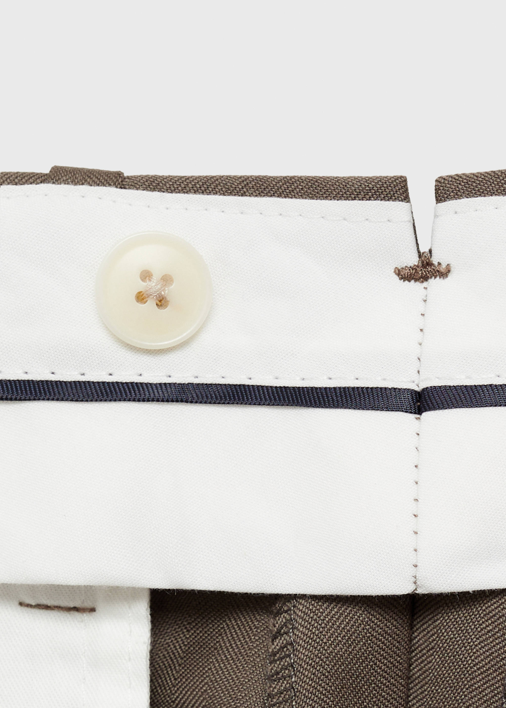 100% virgin wool herringbone suit trousers - Details of the article 0