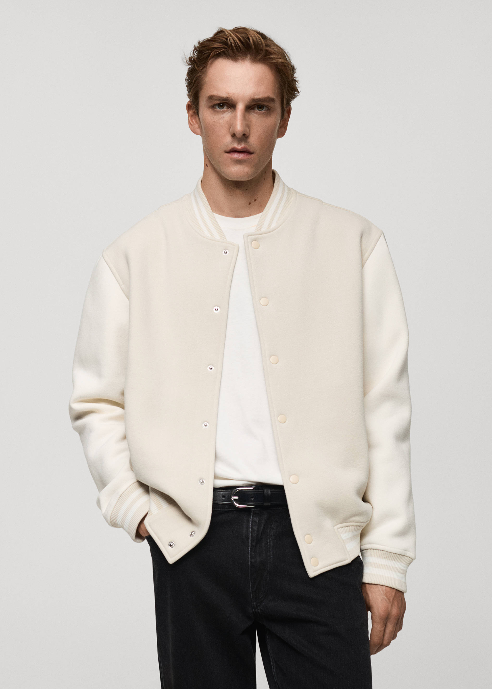 Contrasting cotton bomber jacket - Medium plane