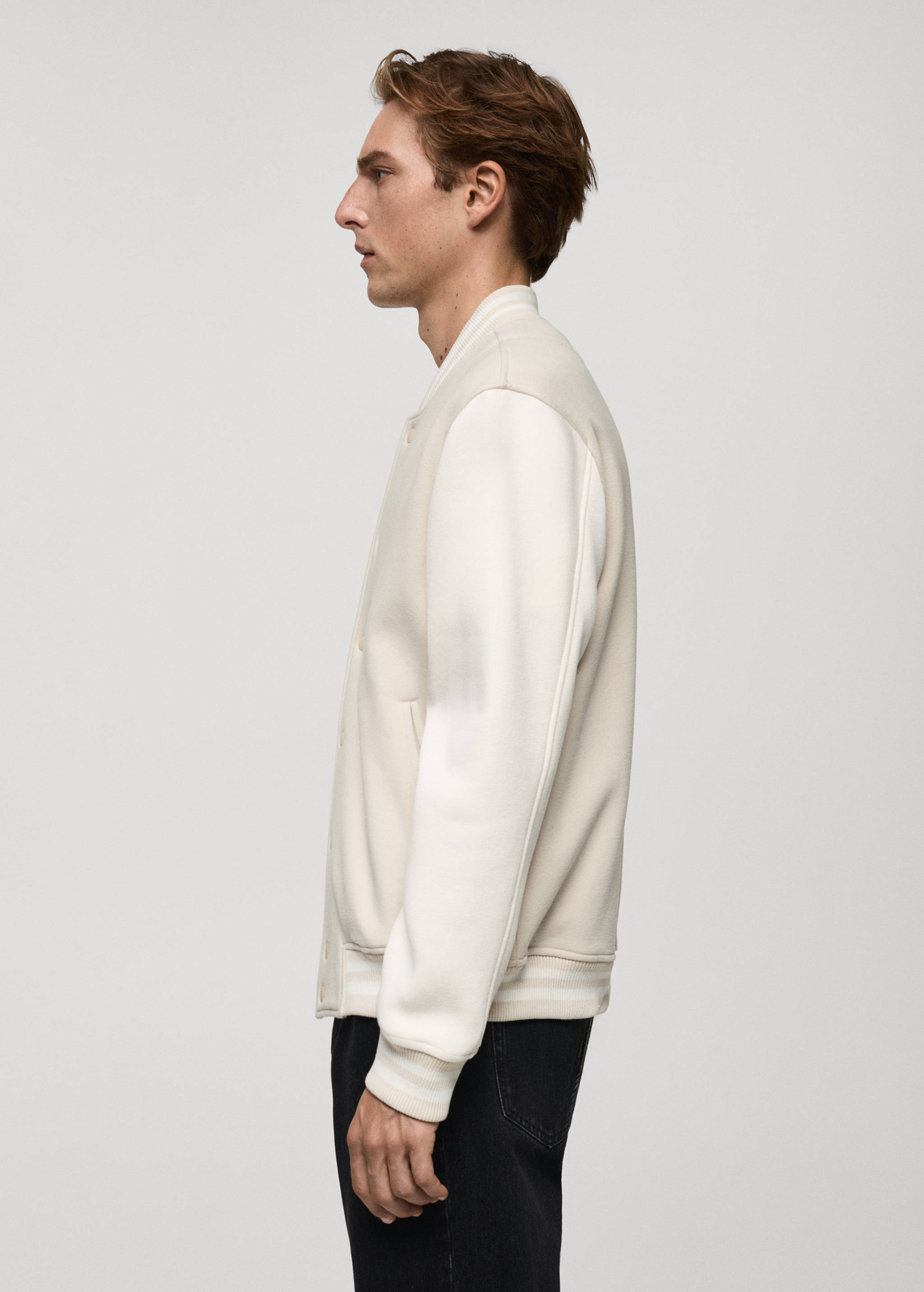 Contrasting cotton bomber jacket - Details of the article 2