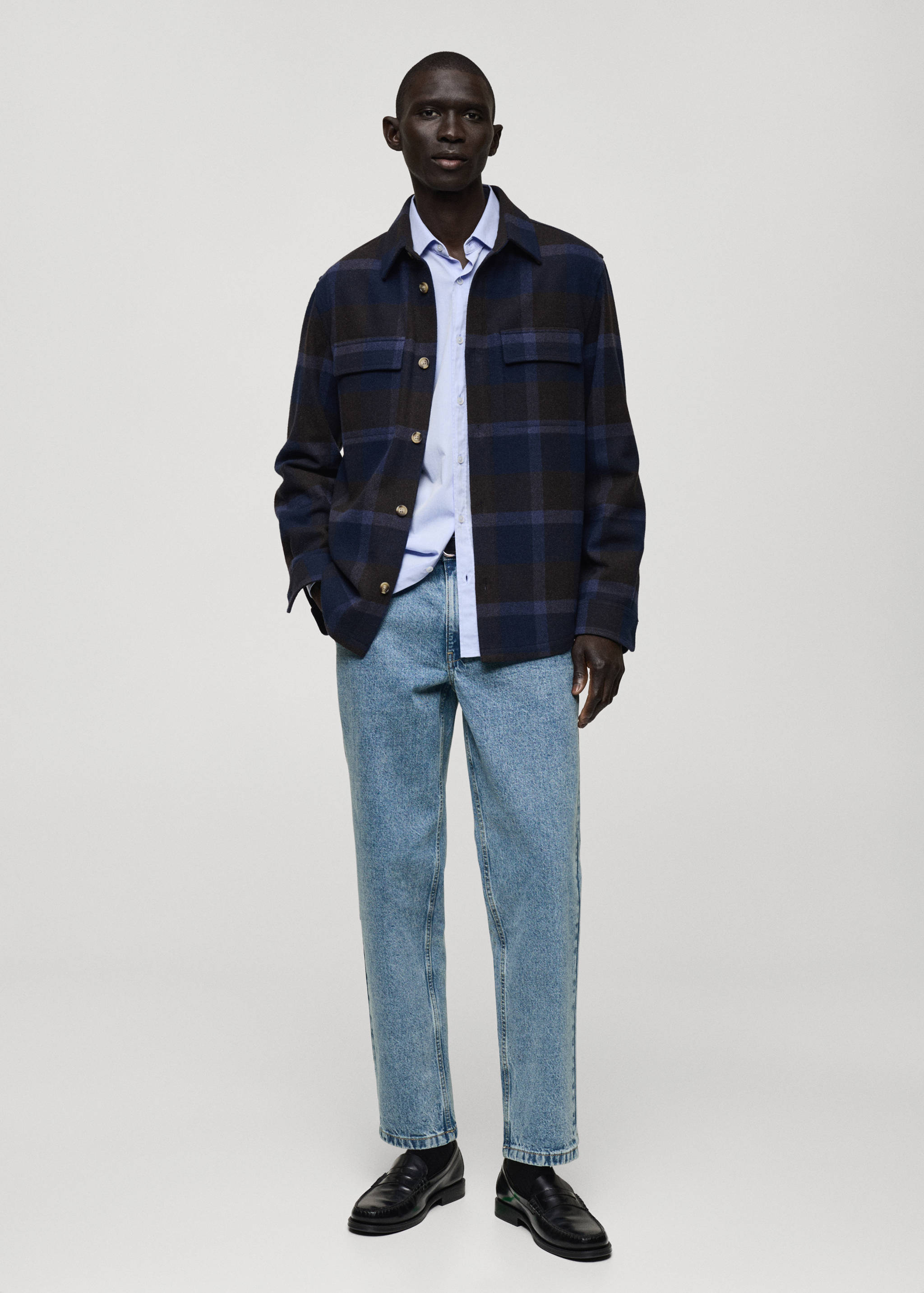 Jean effet usé straight-fit - Plan général