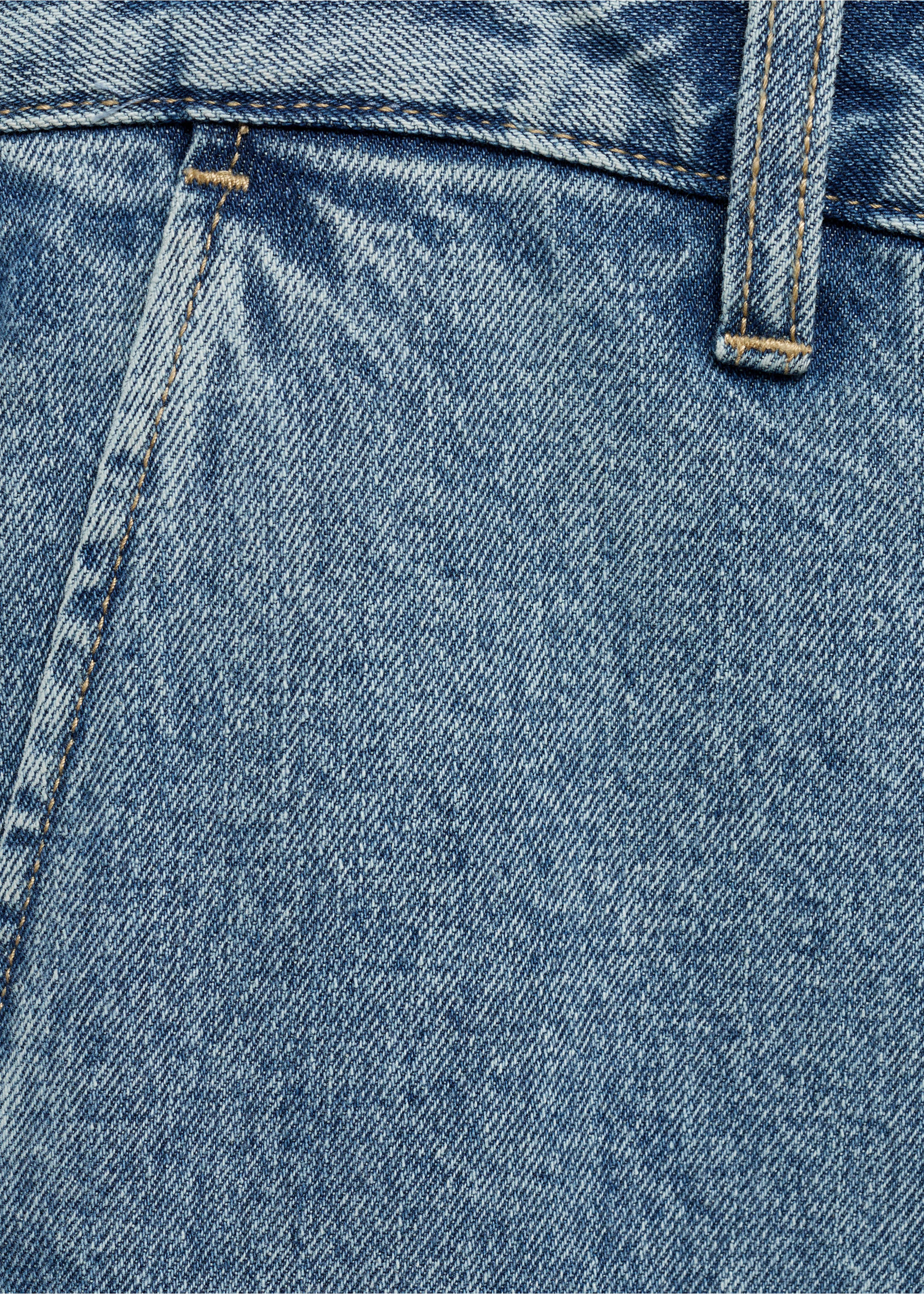 Worn effect straight fit jeans - Деталь изделия 8, Синий средний. Ref: 87000599-01.