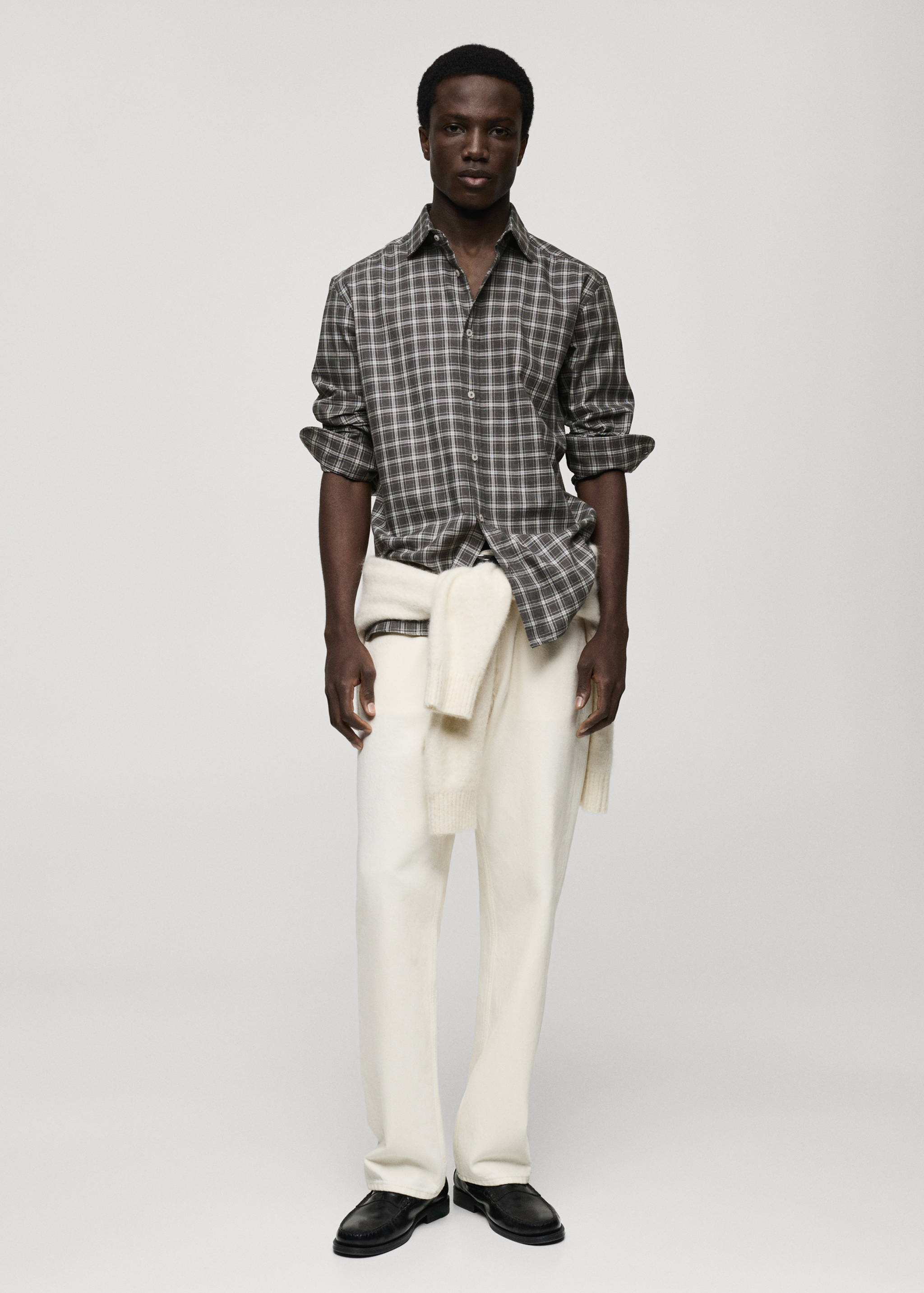 Regular fit check cotton shirt - General plane