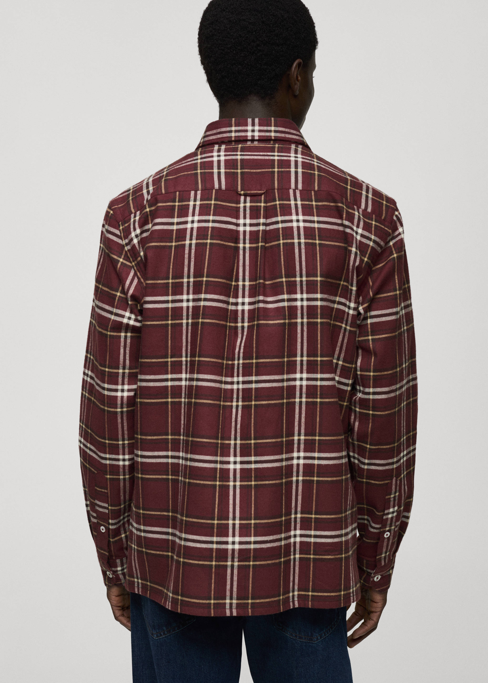 100% cotton flannel checkered shirt - Reverse of the article