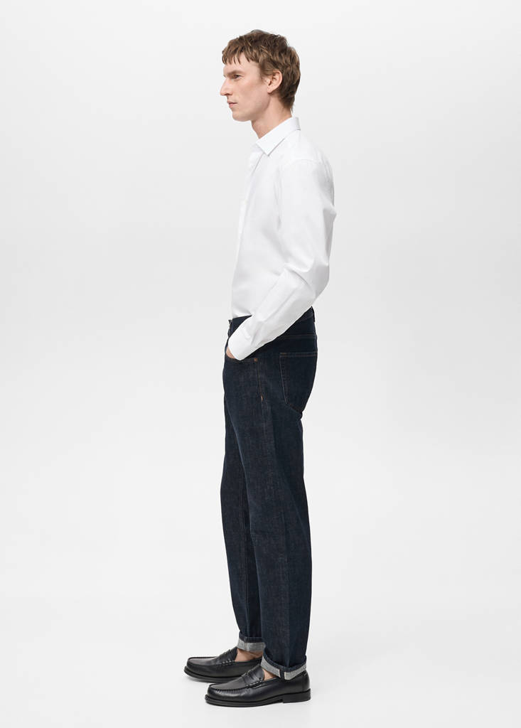 Regular-fit stretch cotton shirt — White