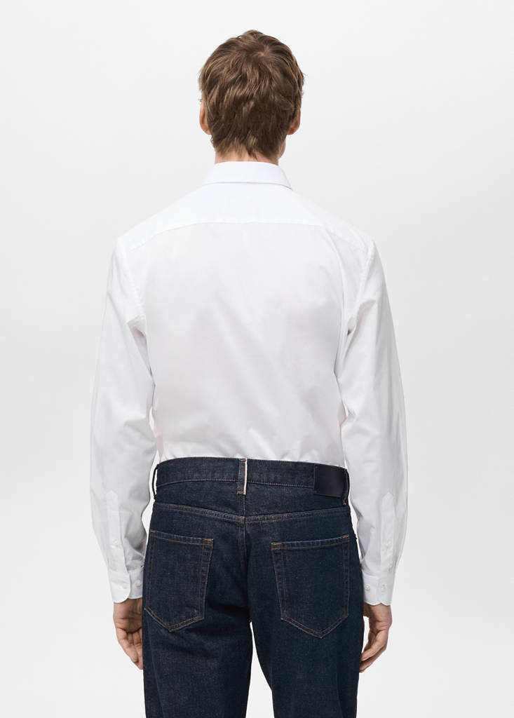 Regular-fit stretch cotton shirt — White