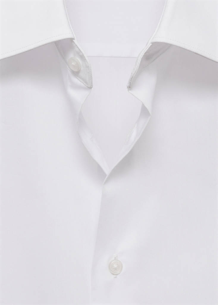 Regular-fit stretch cotton shirt — White