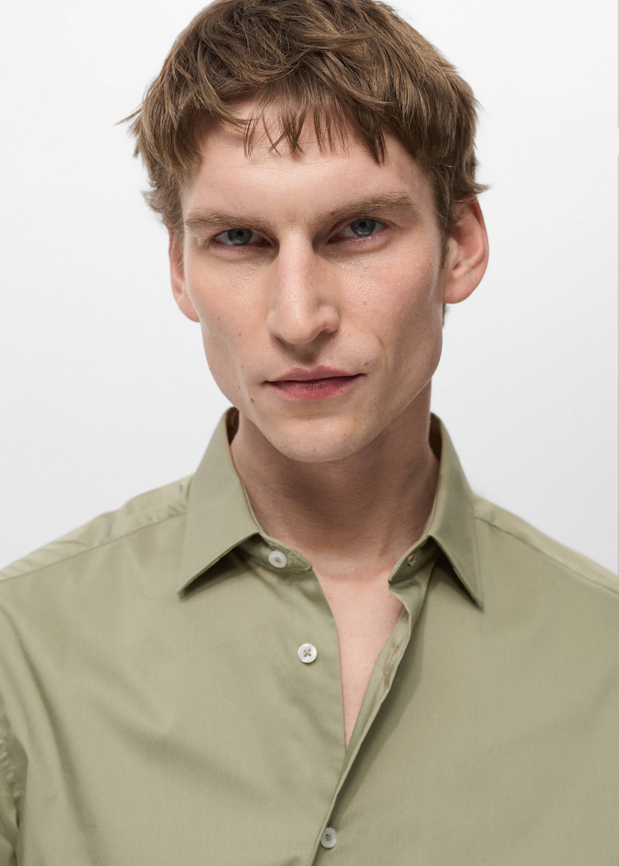 Regular-fit stretch cotton shirt - Details of the article 1