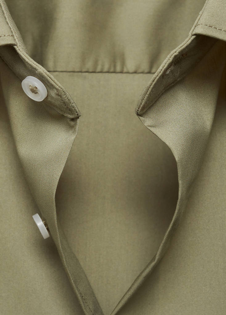 Regular-fit stretch cotton shirt — Green