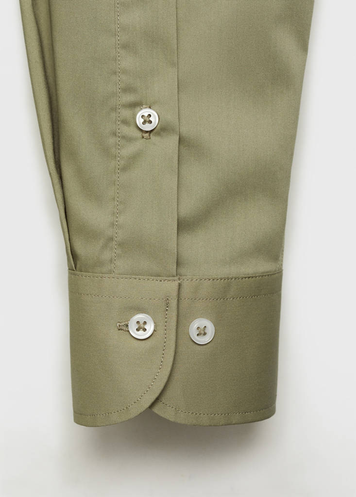 Regular-fit stretch cotton shirt — Green