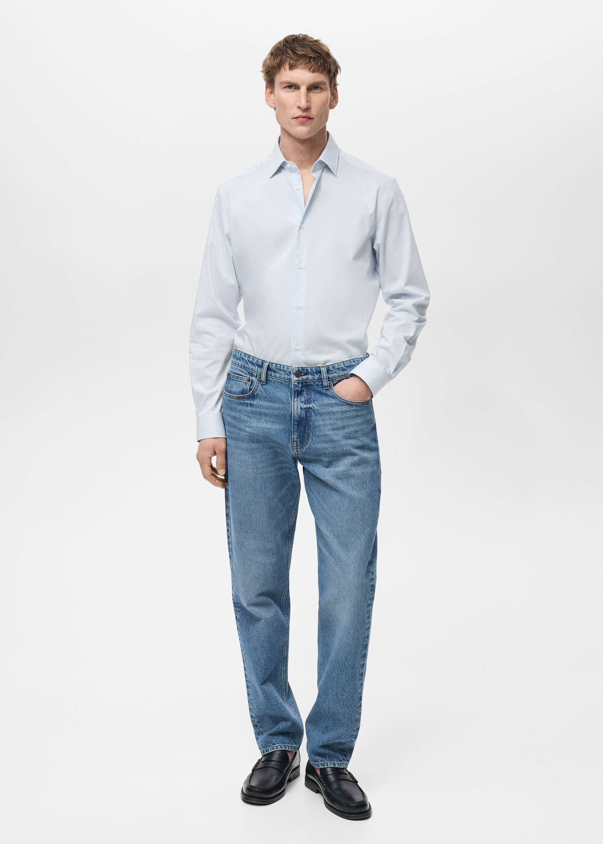 Regular-fit stretch cotton shirt - General plane