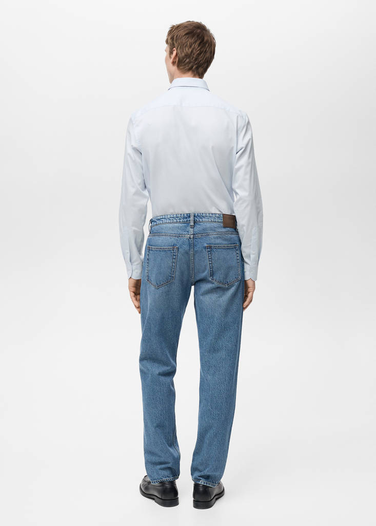 Regular-fit stretch cotton shirt — Sky Blue