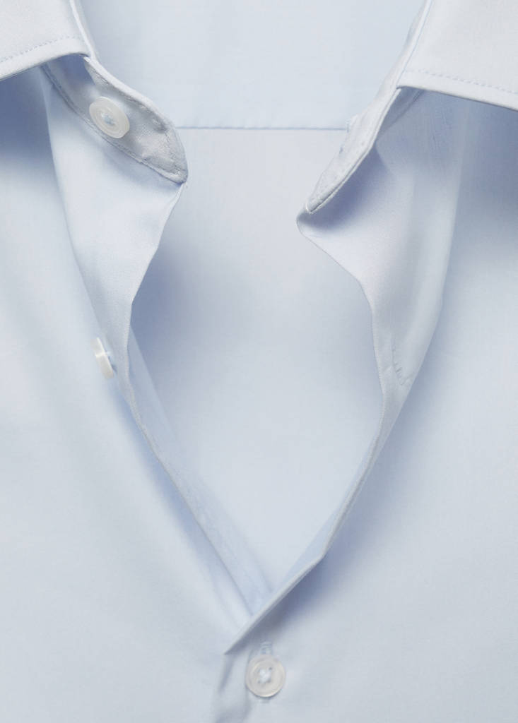 Regular-fit stretch cotton shirt — Sky Blue