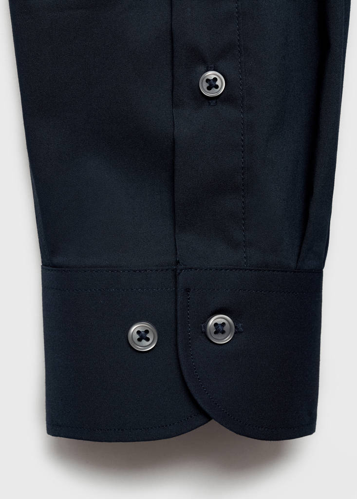 Regular-fit stretch cotton shirt — Dark Navy