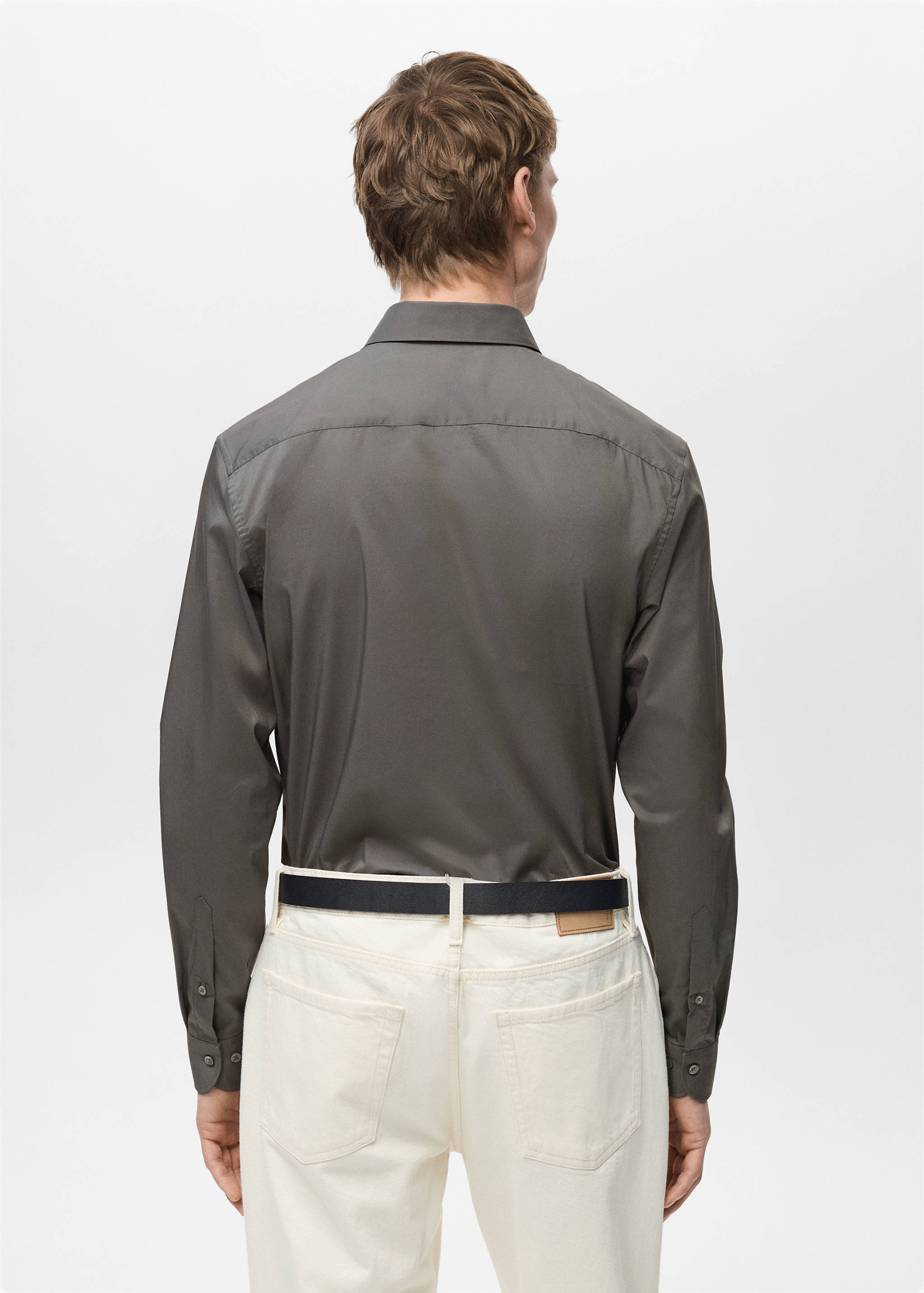 Regular-fit stretch cotton shirt - Reverse of the article