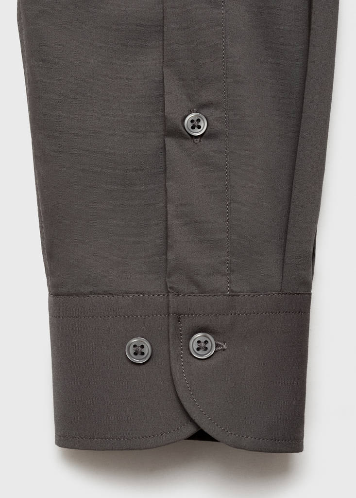 Regular-fit stretch cotton shirt — Grey