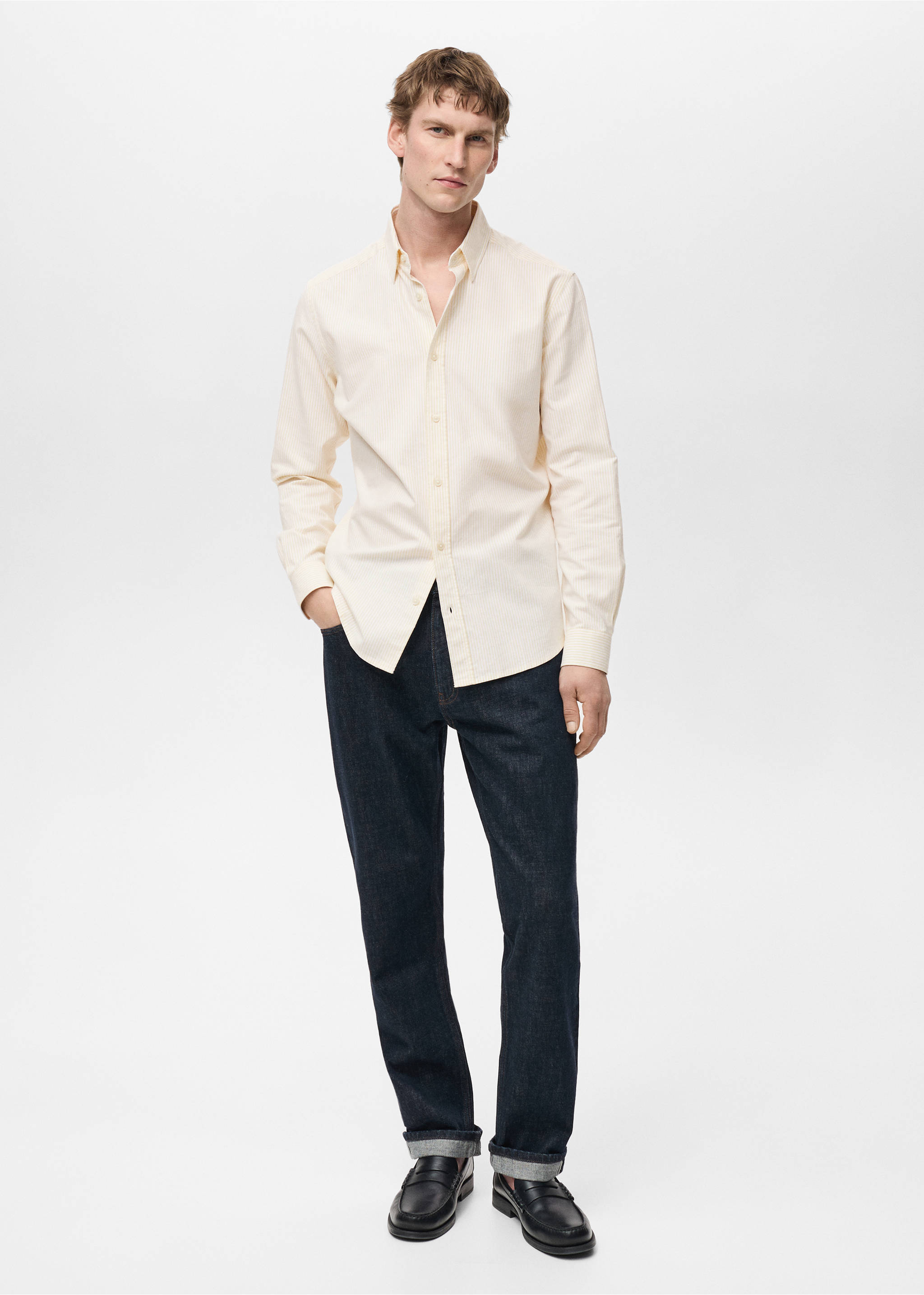 100% cotton striped shirt - General plane, Yellow. Ref: 87000603-00.