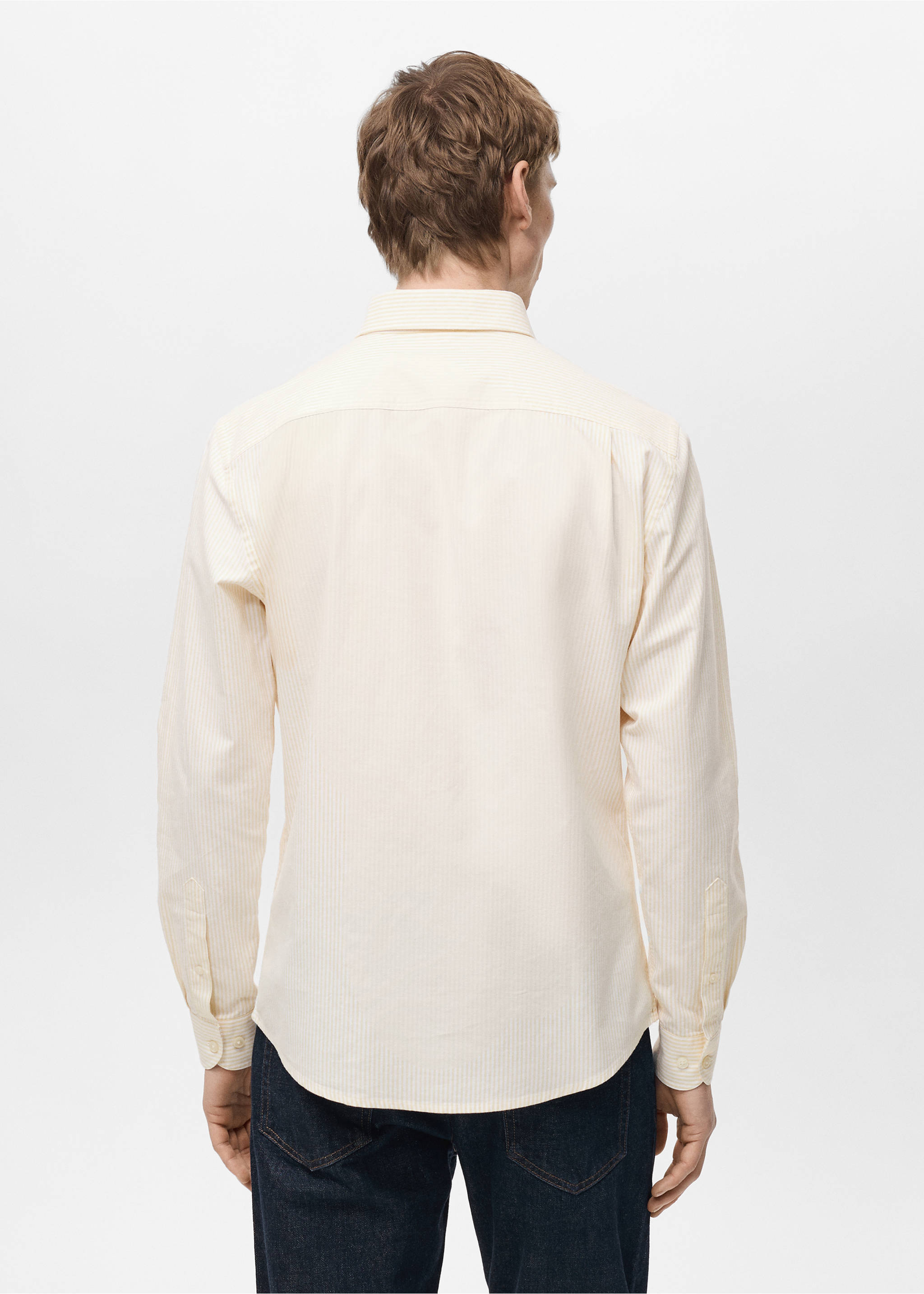 100% cotton striped shirt - Reverse of the article, Yellow. Ref: 87000603-00.