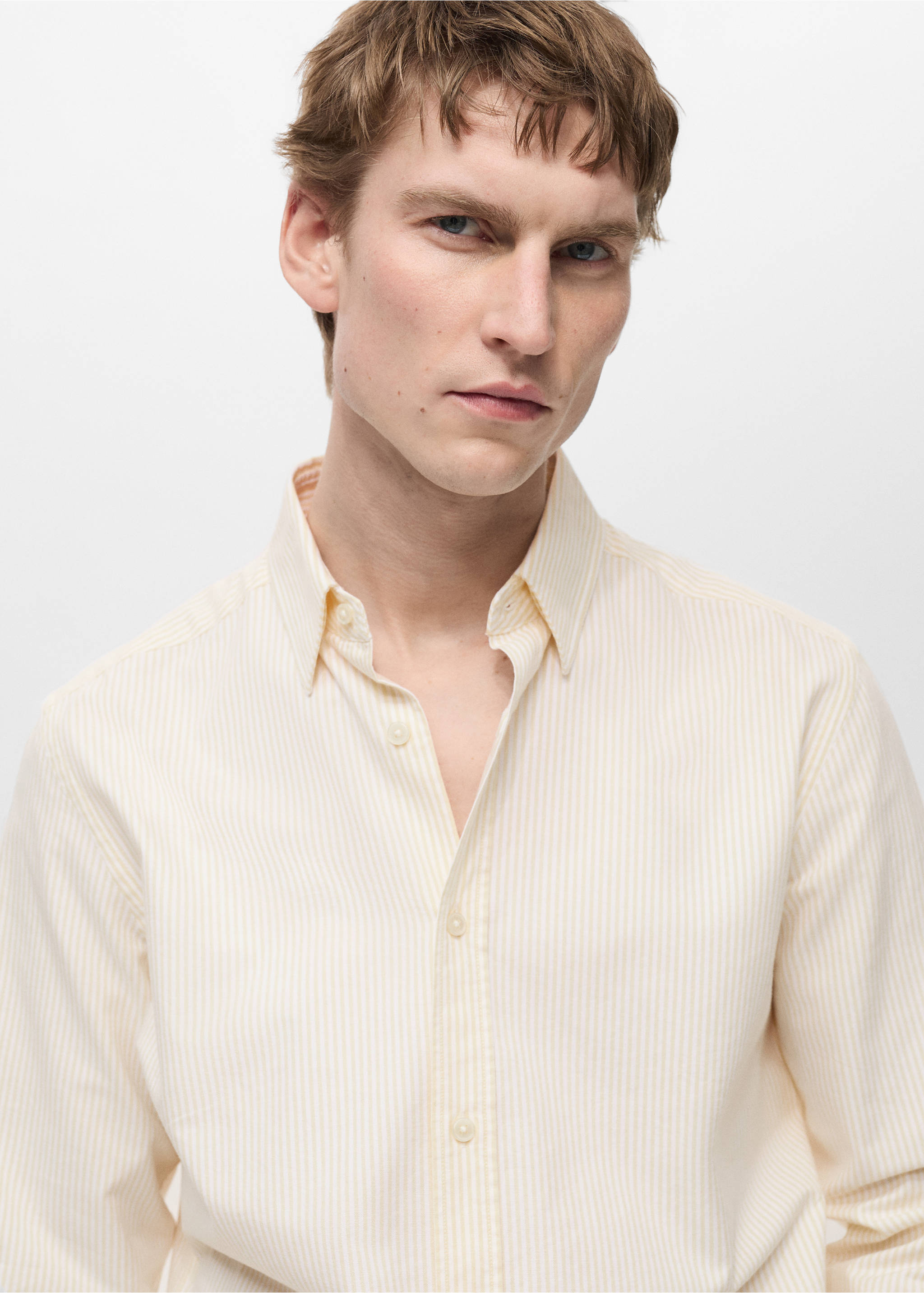 100% cotton striped shirt - Details of the article 1, Yellow. Ref: 87000603-00.