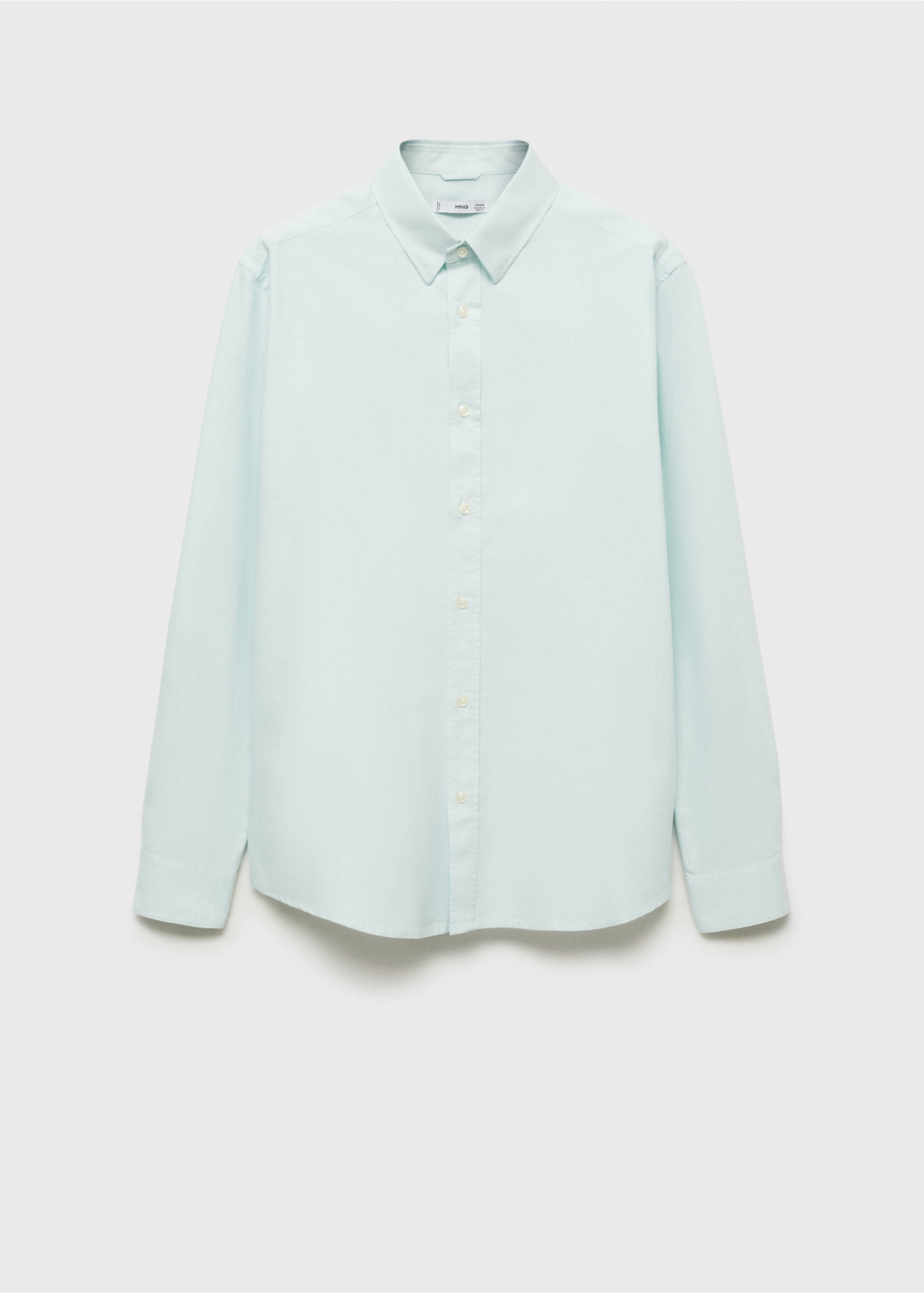 100% cotton Oxford shirt - Article without model, Pastel Green. Ref: 87000605-00.