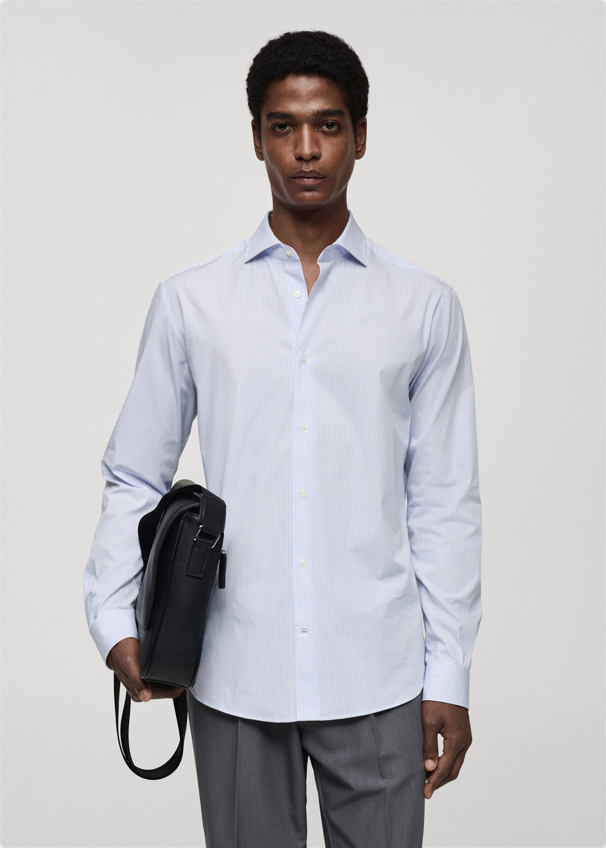 Chemise slim fit coton rayée - Plan moyen