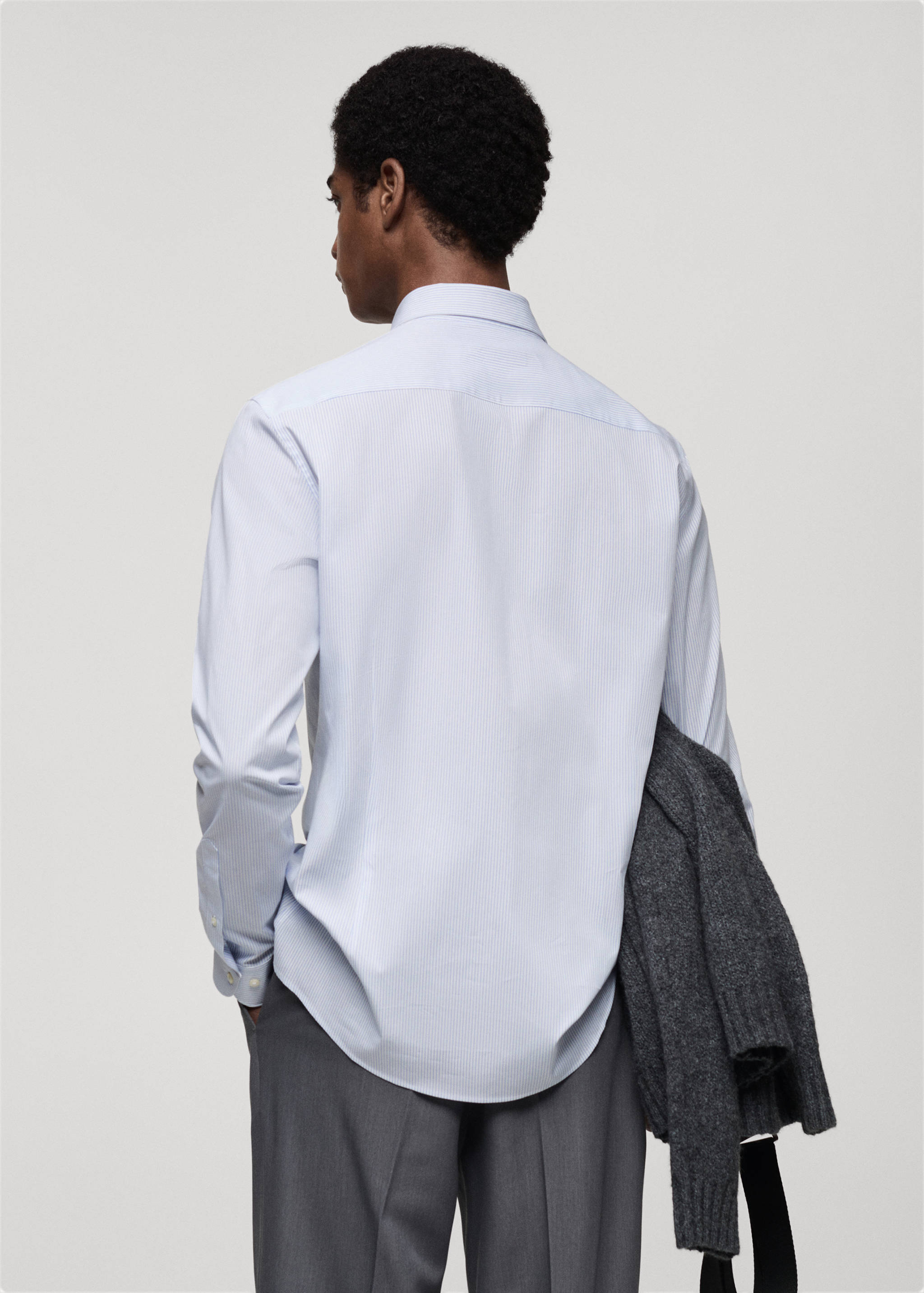 Chemise slim fit coton rayée - Verso de l’article