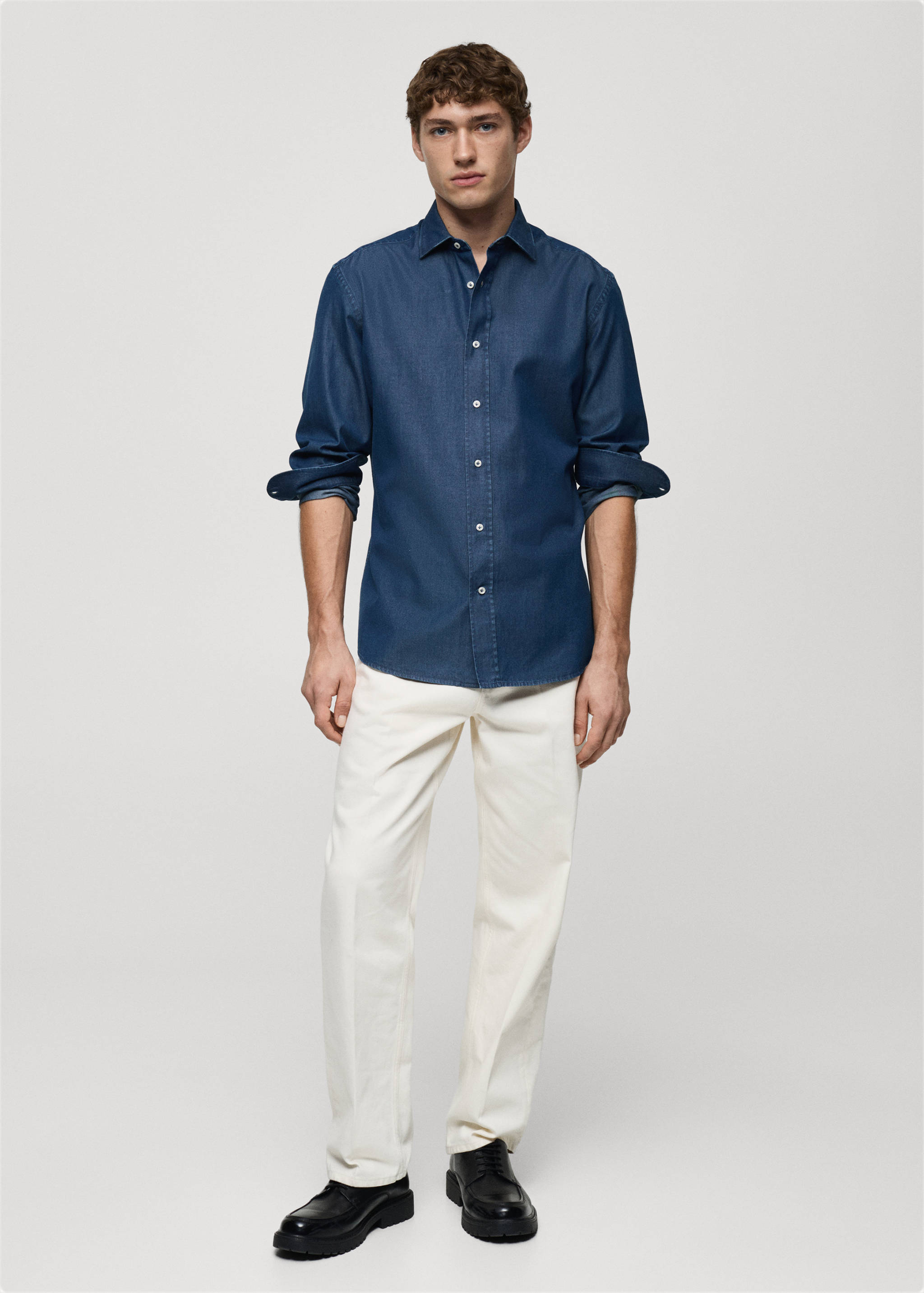 Slim fit cotton chambray shirt - General plane