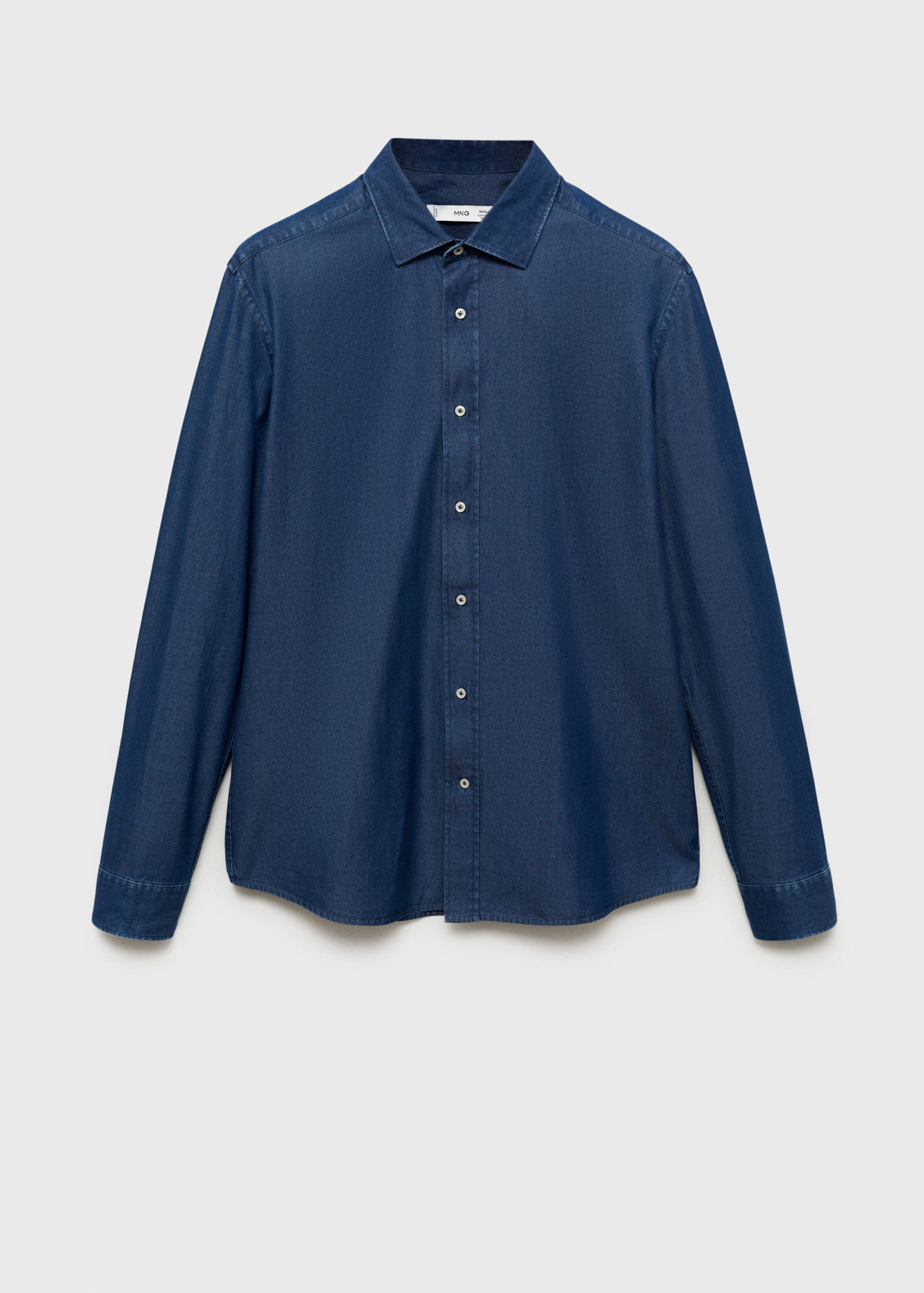 Slim fit cotton chambray shirt - Article without model
