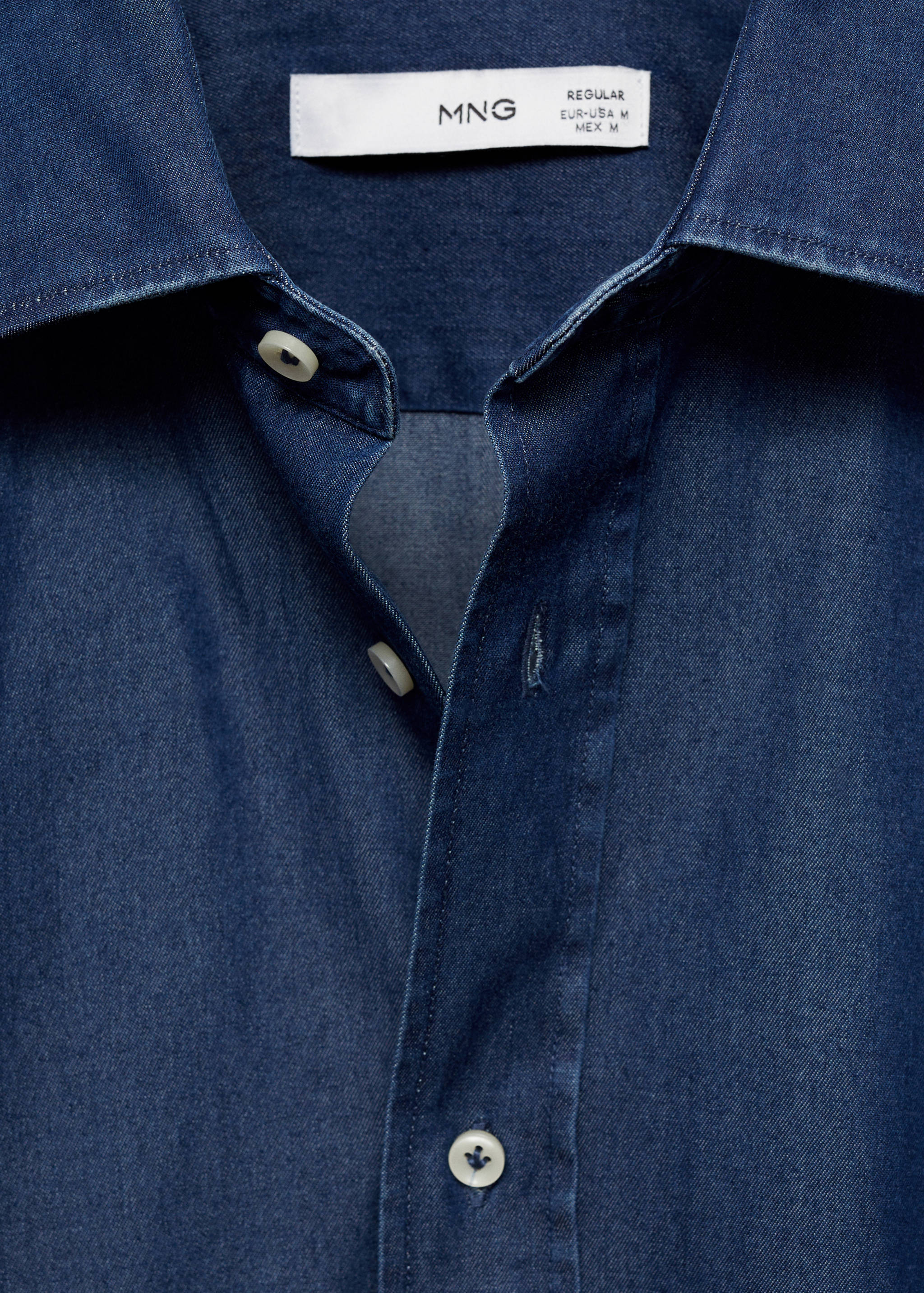 Slim fit cotton chambray shirt - Details of the article 8